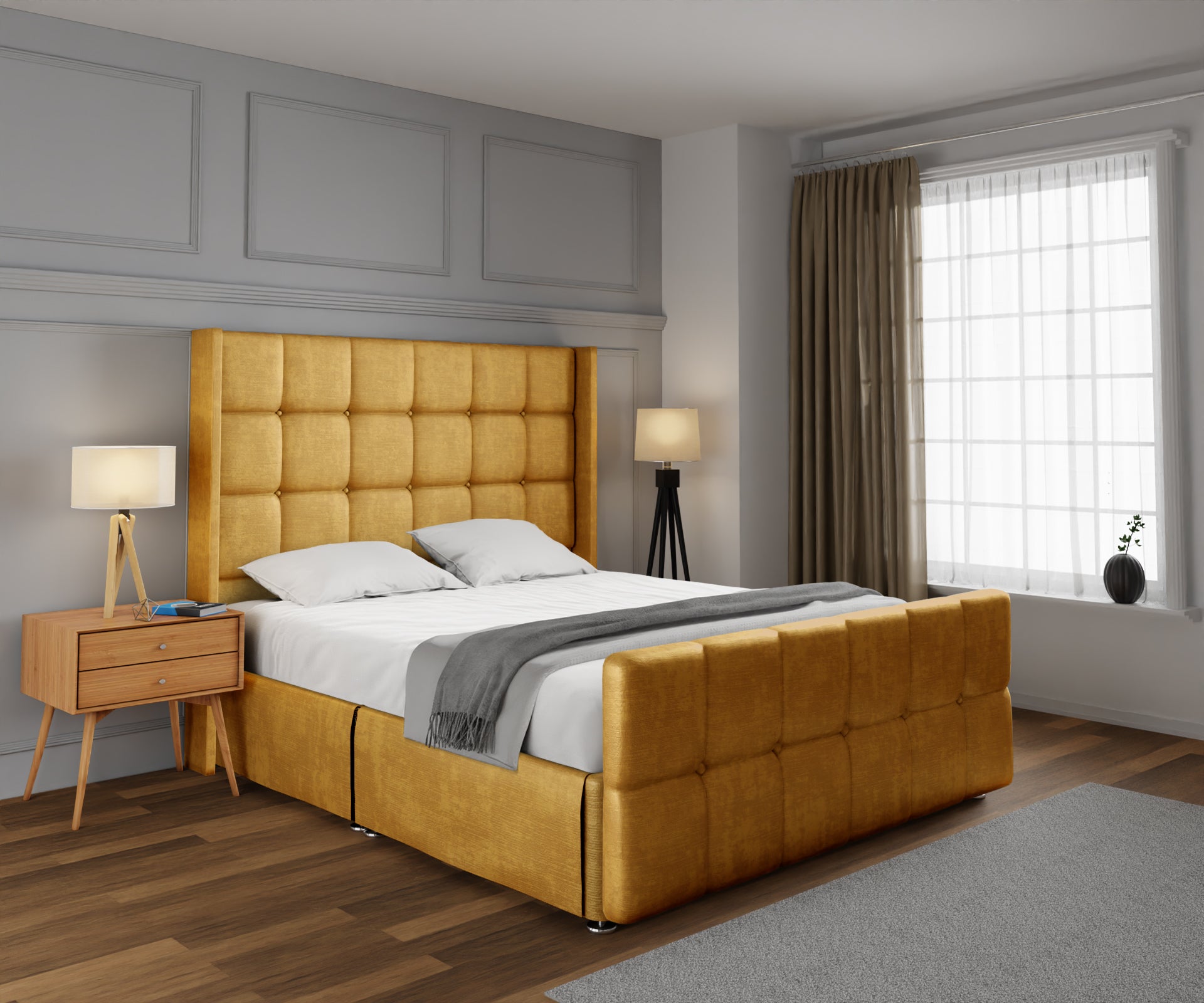 Mayfair Open Storage Divan Bed Set With Footboard