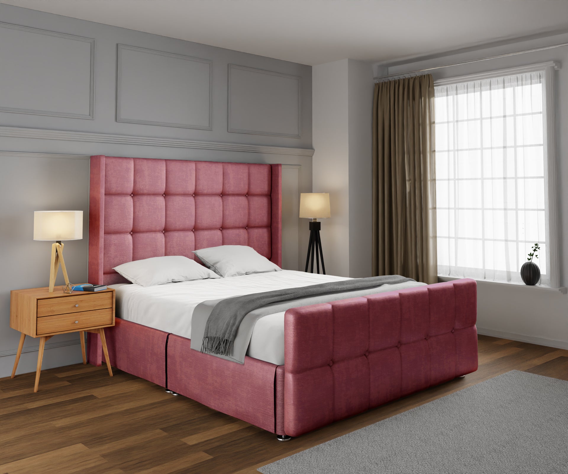 Mayfair Open Storage Divan Bed Set With Footboard