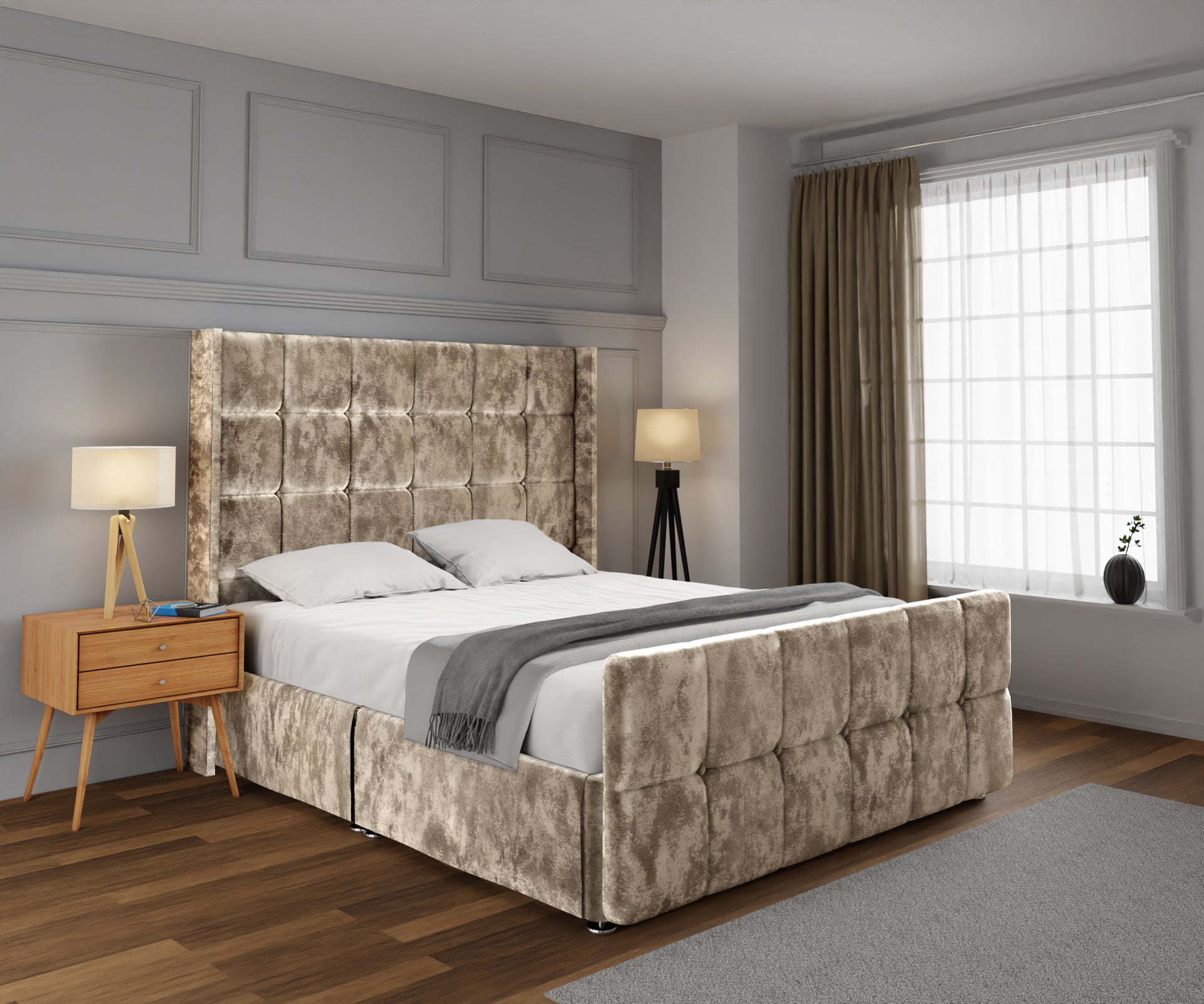 Mayfair Open Storage Divan Bed Set With Footboard
