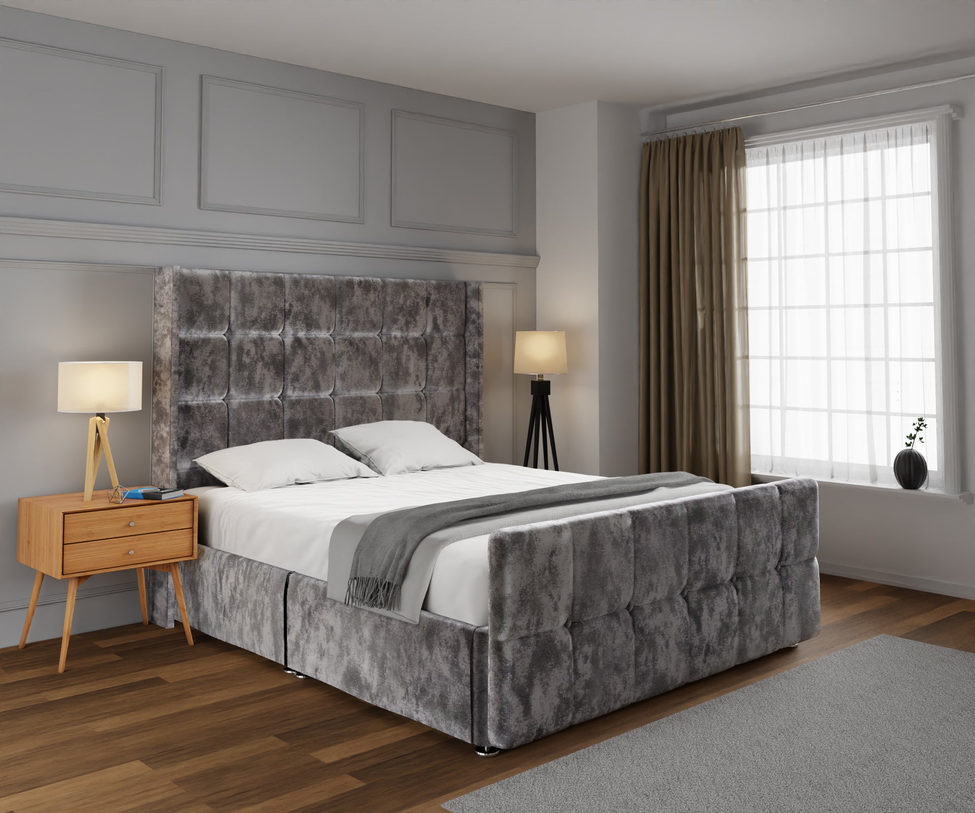 Mayfair Open Storage Divan Bed Set With Footboard