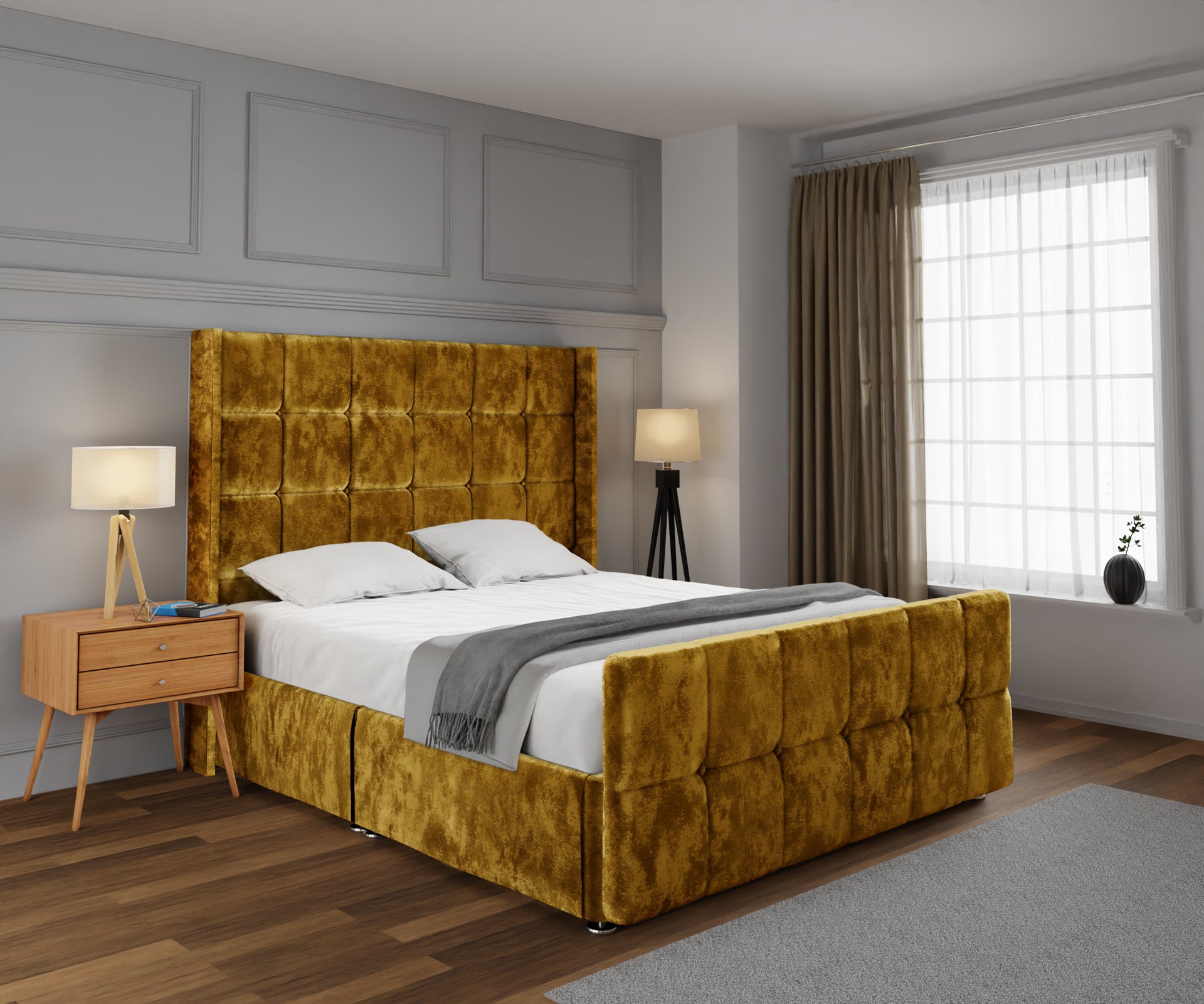 Mayfair Open Storage Divan Bed Set With Footboard