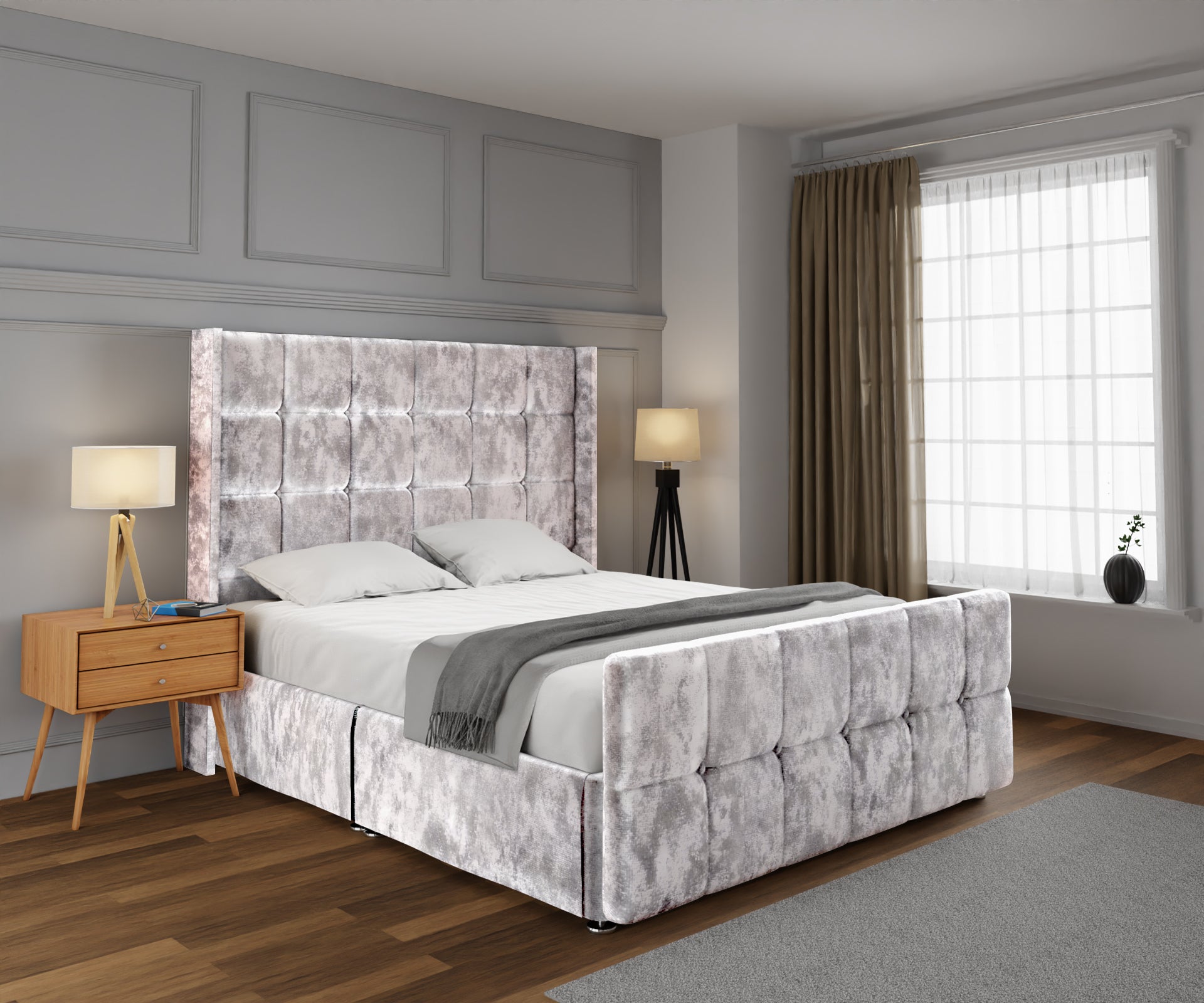 Mayfair Open Storage Divan Bed Set With Footboard