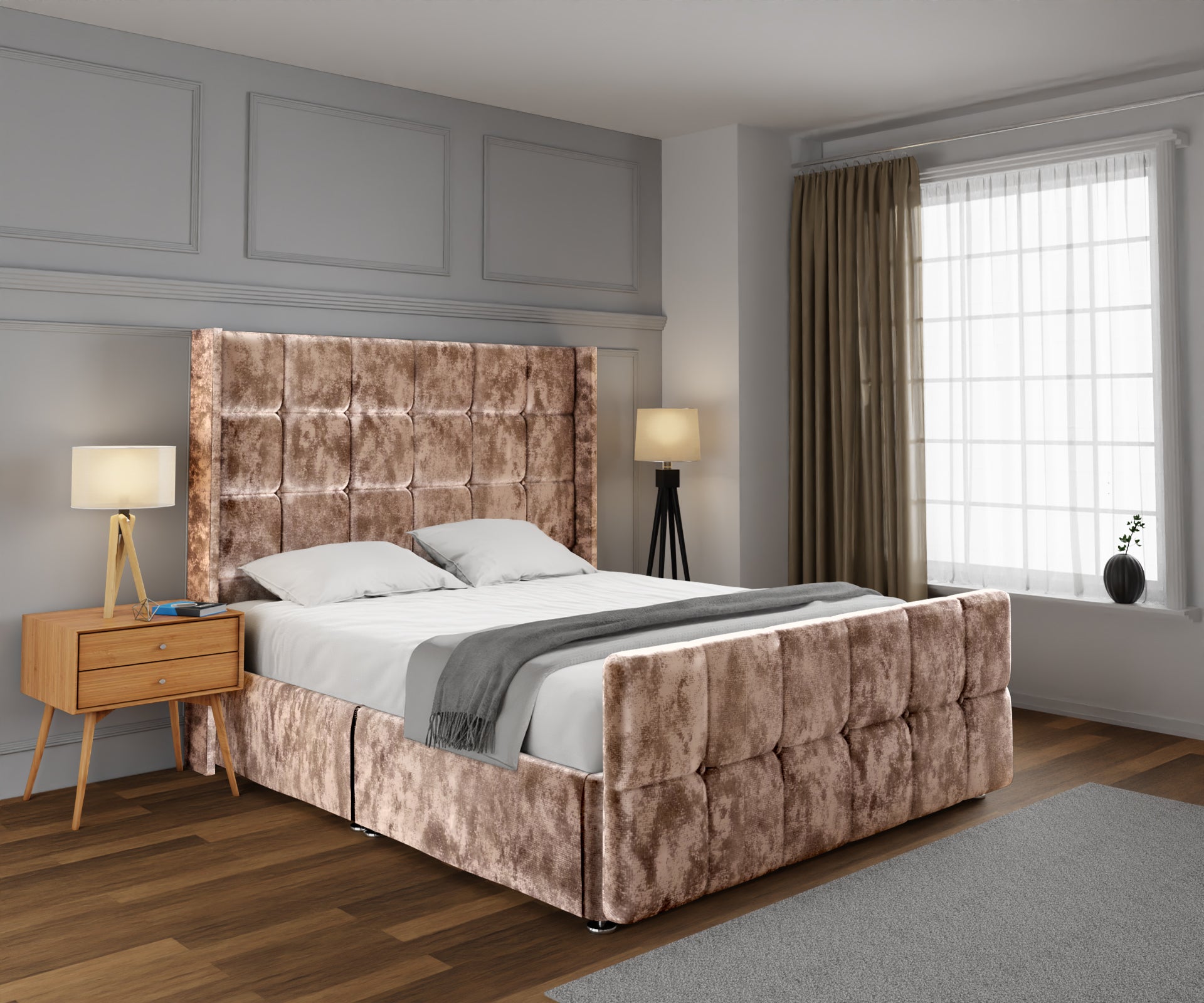 Mayfair Open Storage Divan Bed Set With Footboard