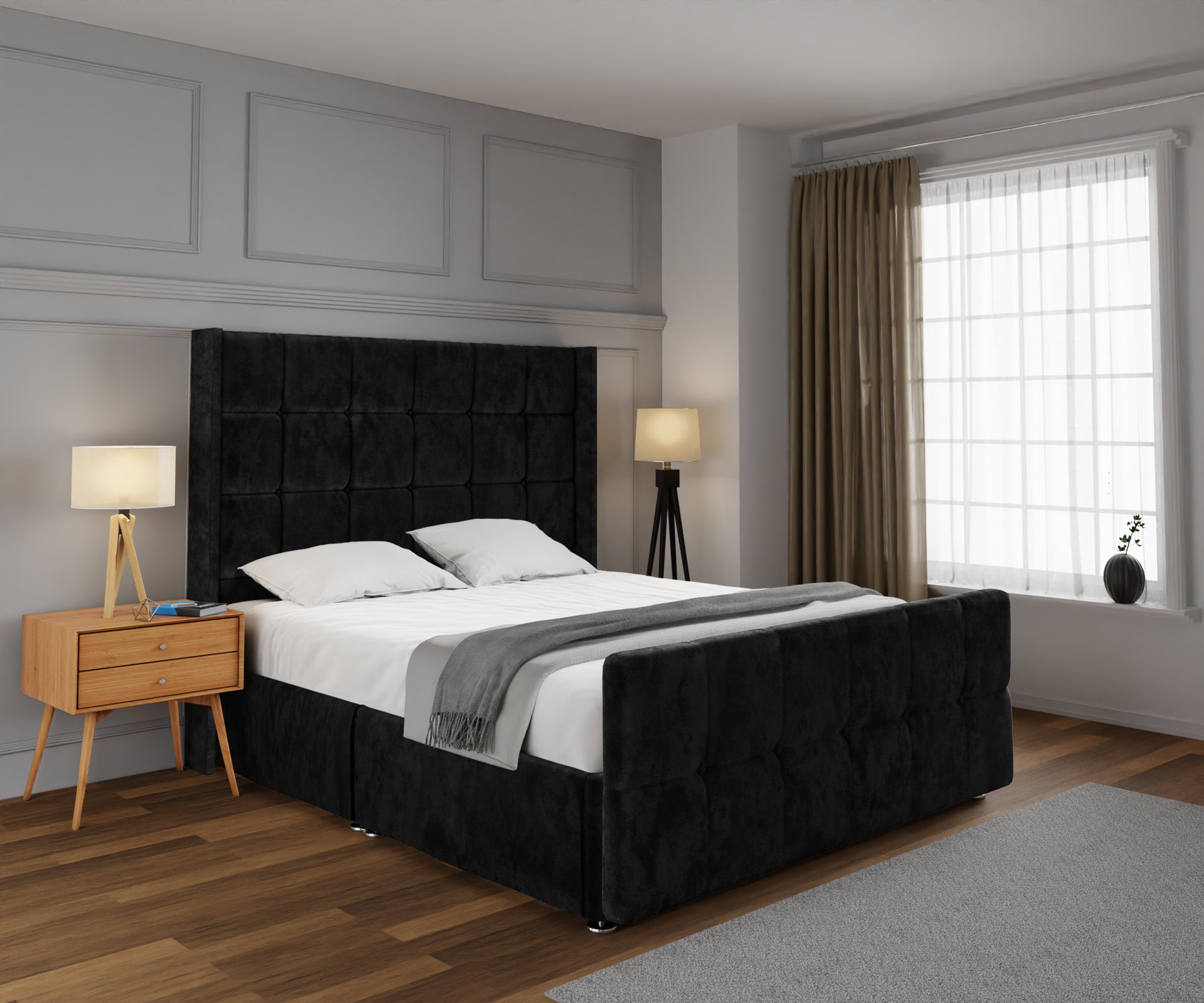 Mayfair Open Storage Divan Bed Set With Footboard