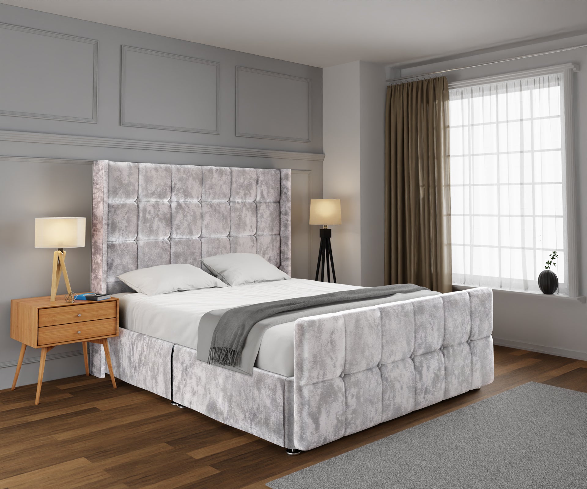 Mayfair Open Storage Divan Bed Set With Footboard