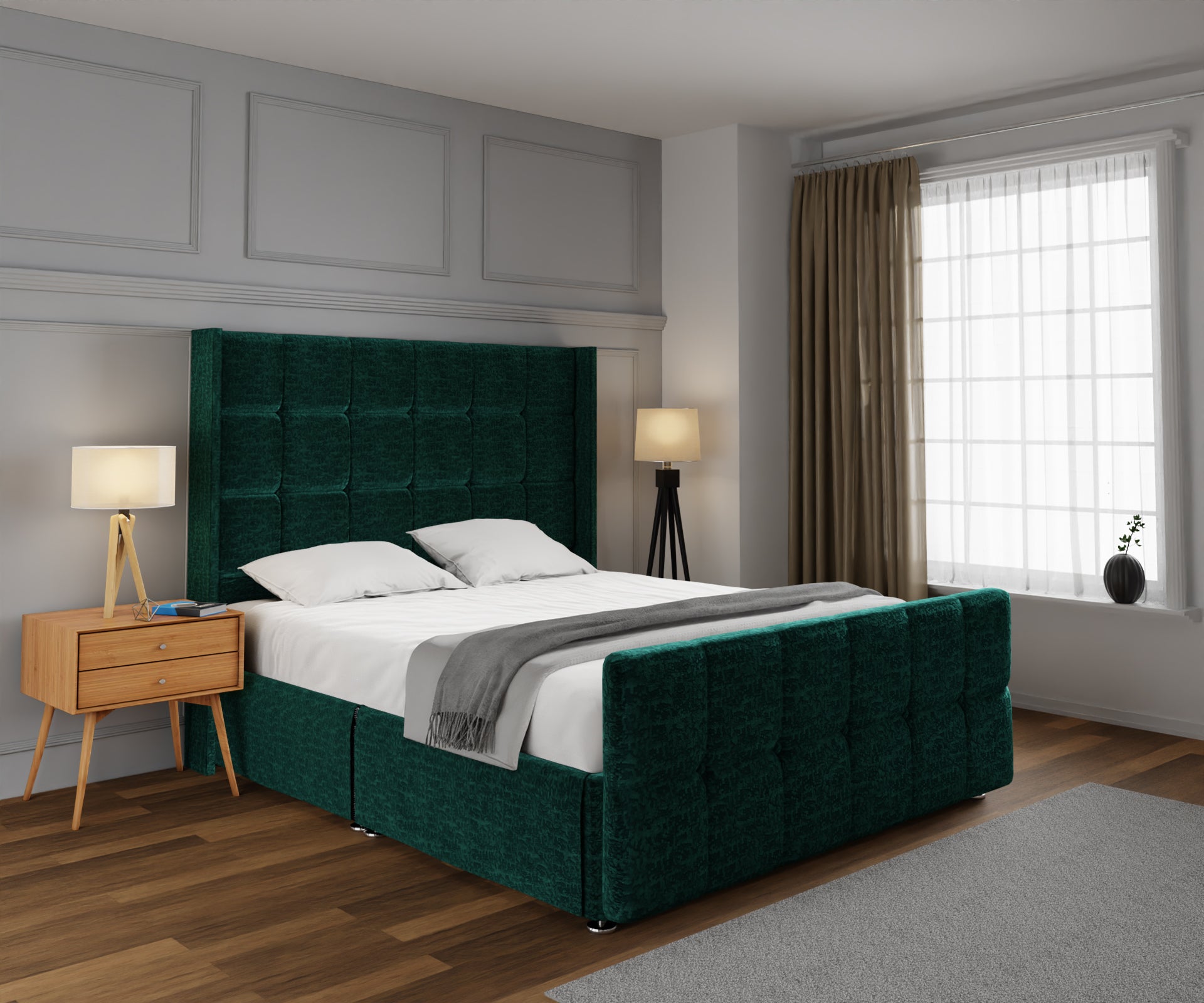 Mayfair Open Storage Divan Bed Set With Footboard