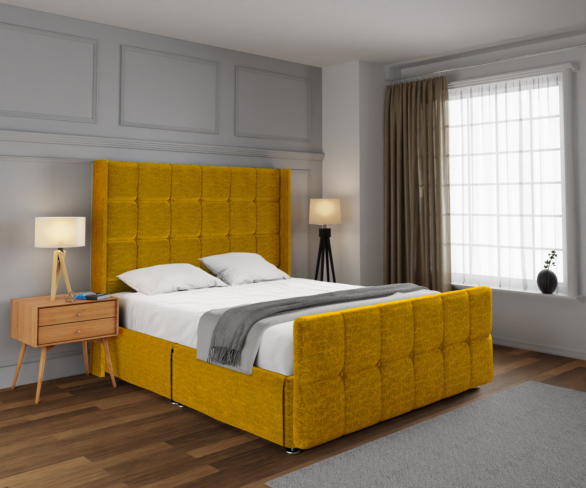 Mayfair Open Storage Divan Bed Set With Footboard