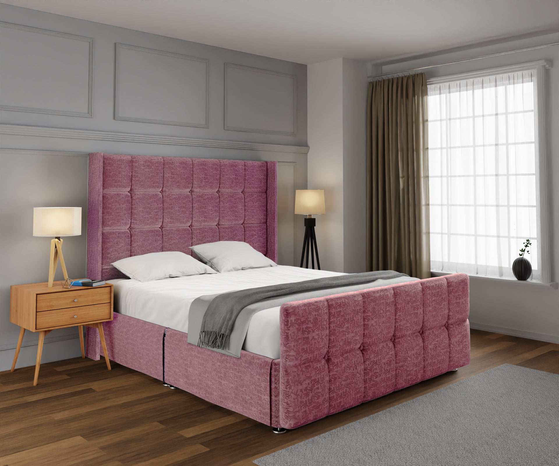 Mayfair Open Storage Divan Bed Set With Footboard
