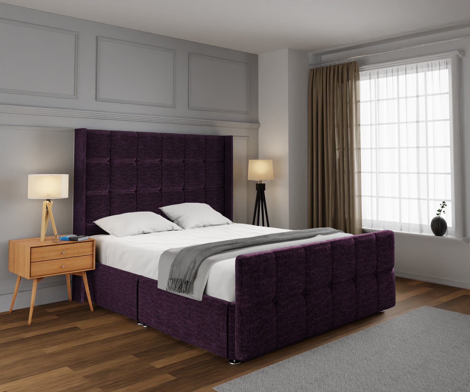 Mayfair Open Storage Divan Bed Set With Footboard