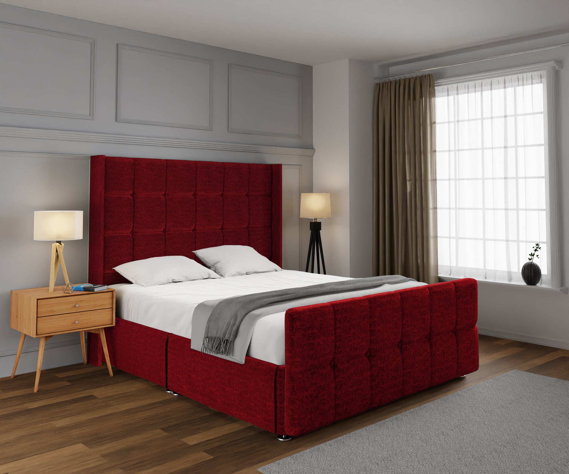 Mayfair Open Storage Divan Bed Set With Footboard