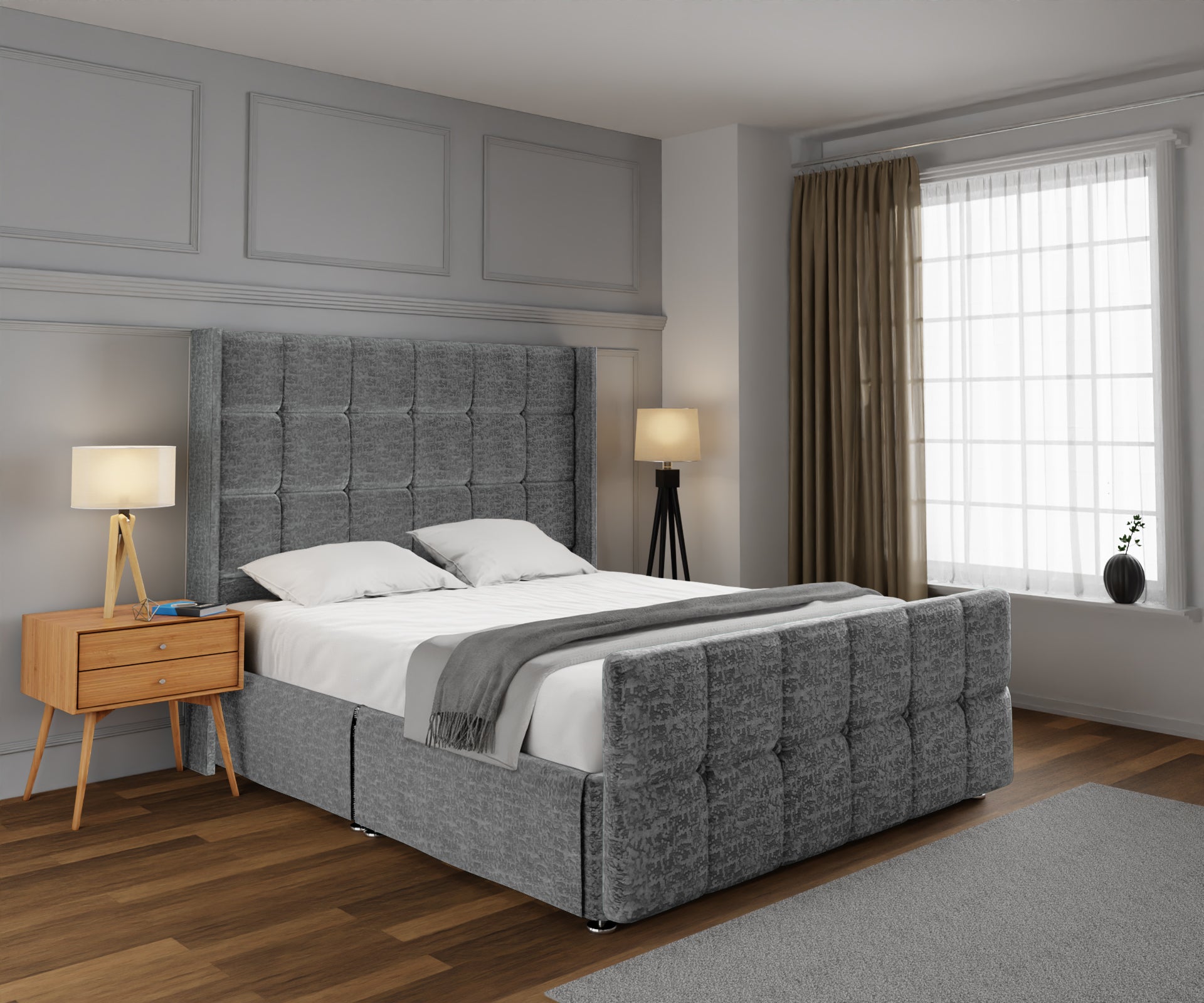 Mayfair Open Storage Divan Bed Set With Footboard