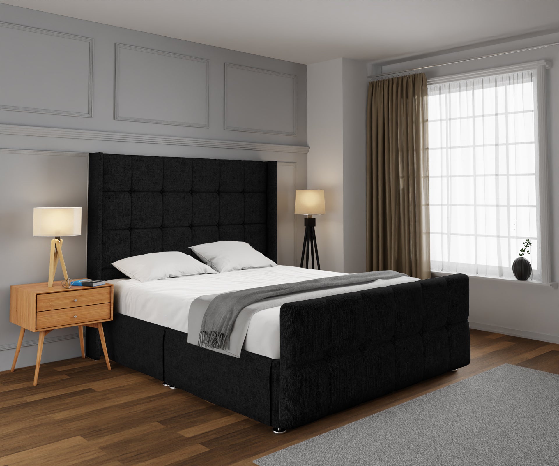 Mayfair Open Storage Divan Bed Set With Footboard