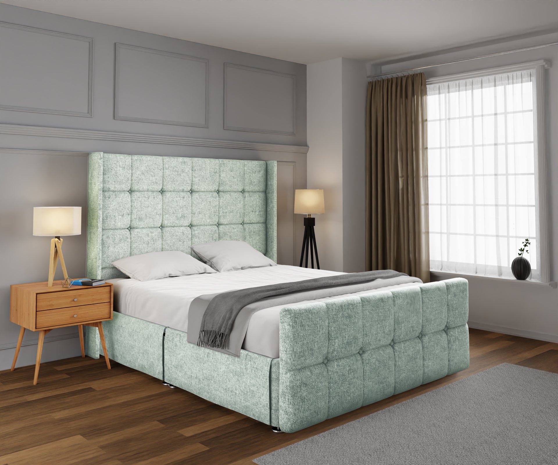 Mayfair Open Storage Divan Bed Set With Footboard