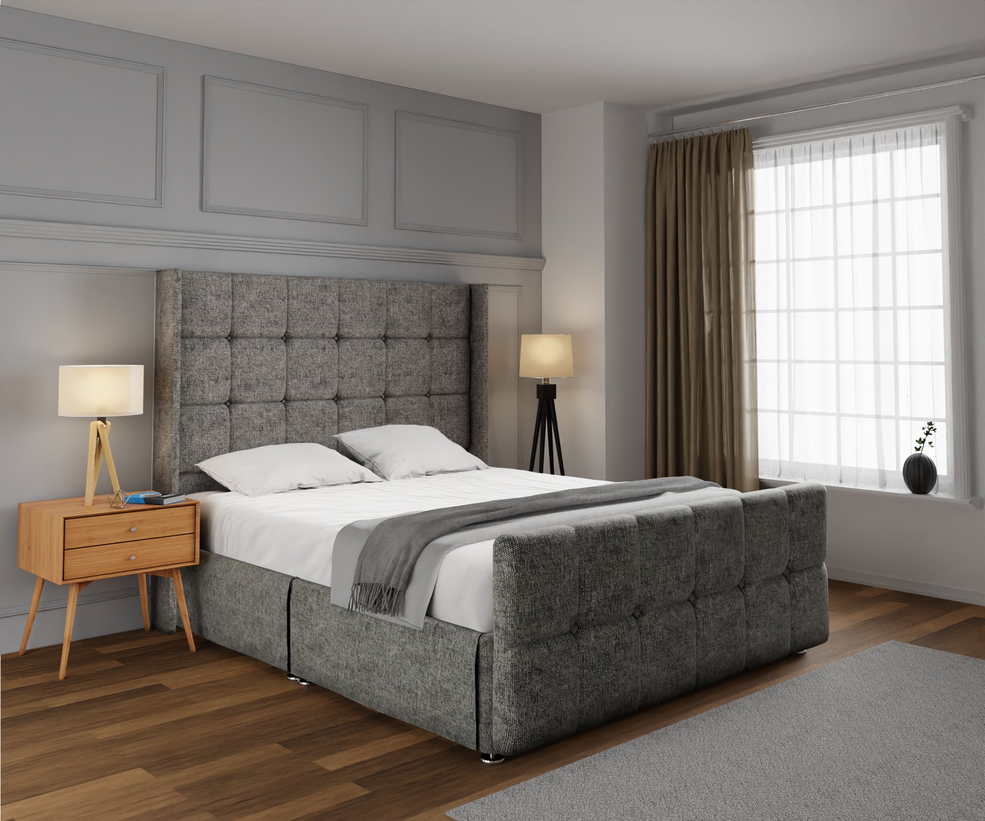 Mayfair Open Storage Divan Bed Set With Footboard