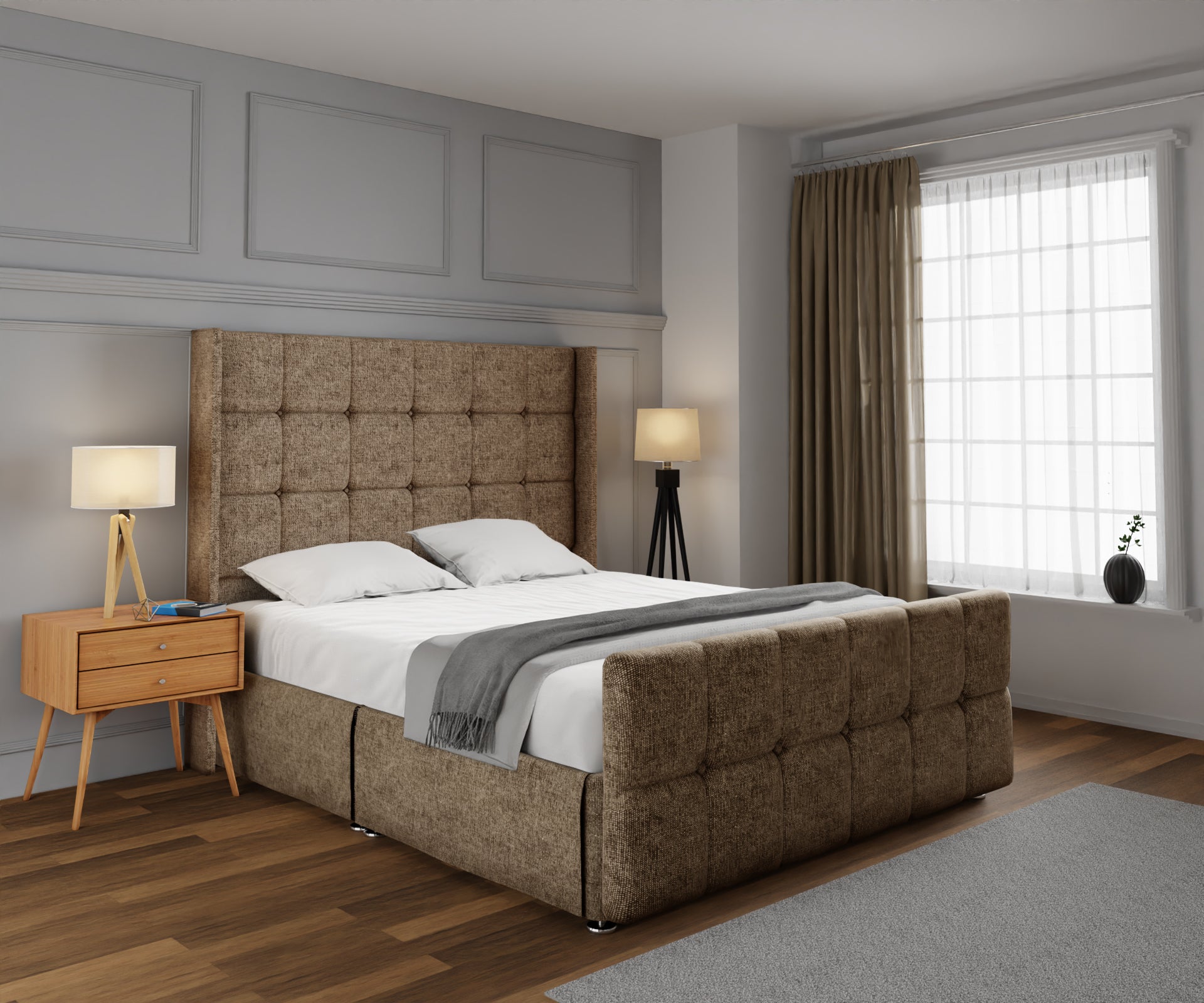 Mayfair Open Storage Divan Bed Set With Footboard