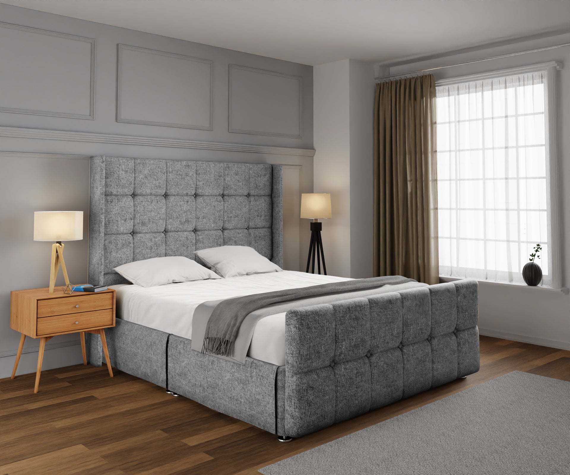 Mayfair Open Storage Divan Bed Set With Footboard