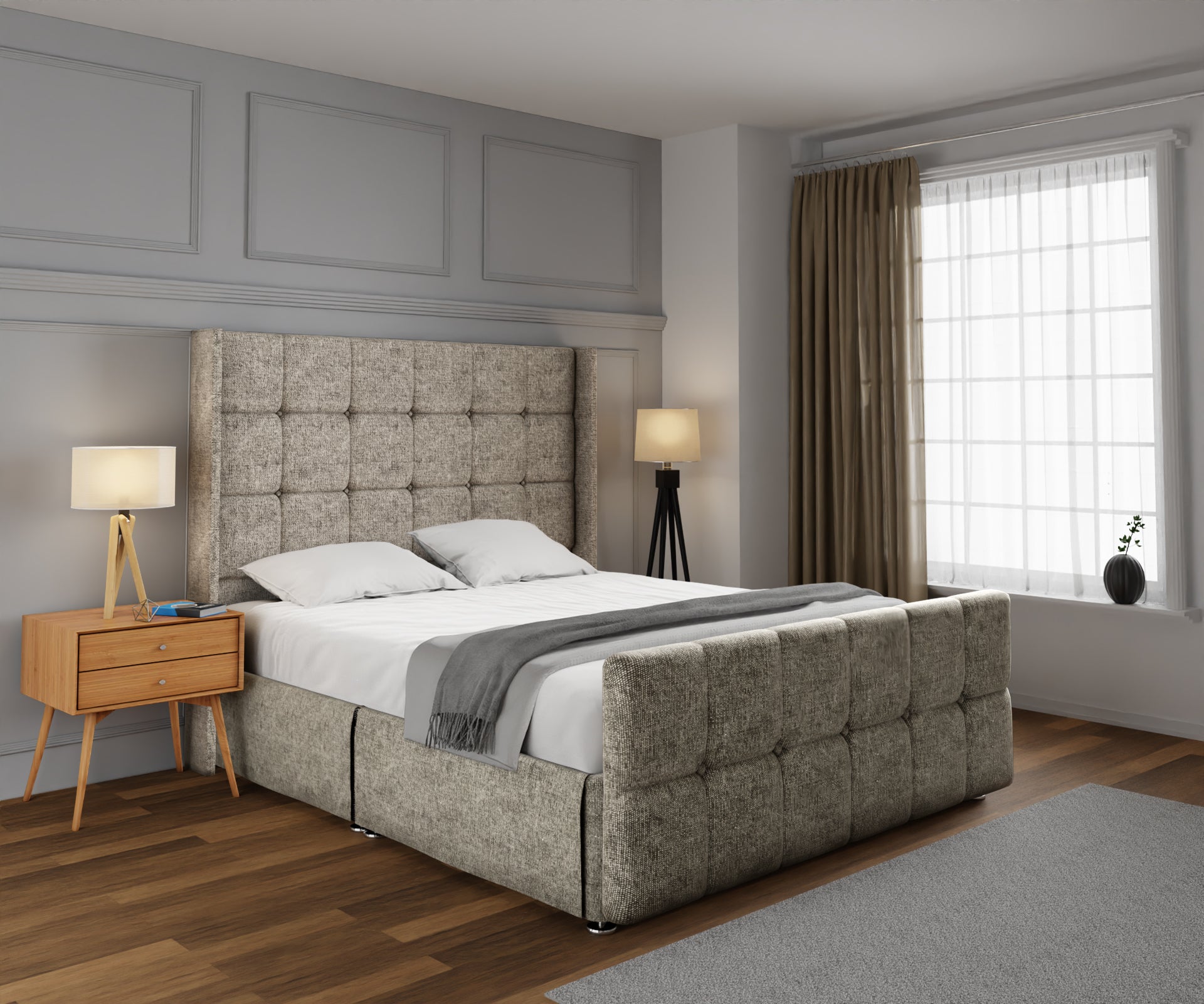 Mayfair Open Storage Divan Bed Set With Footboard
