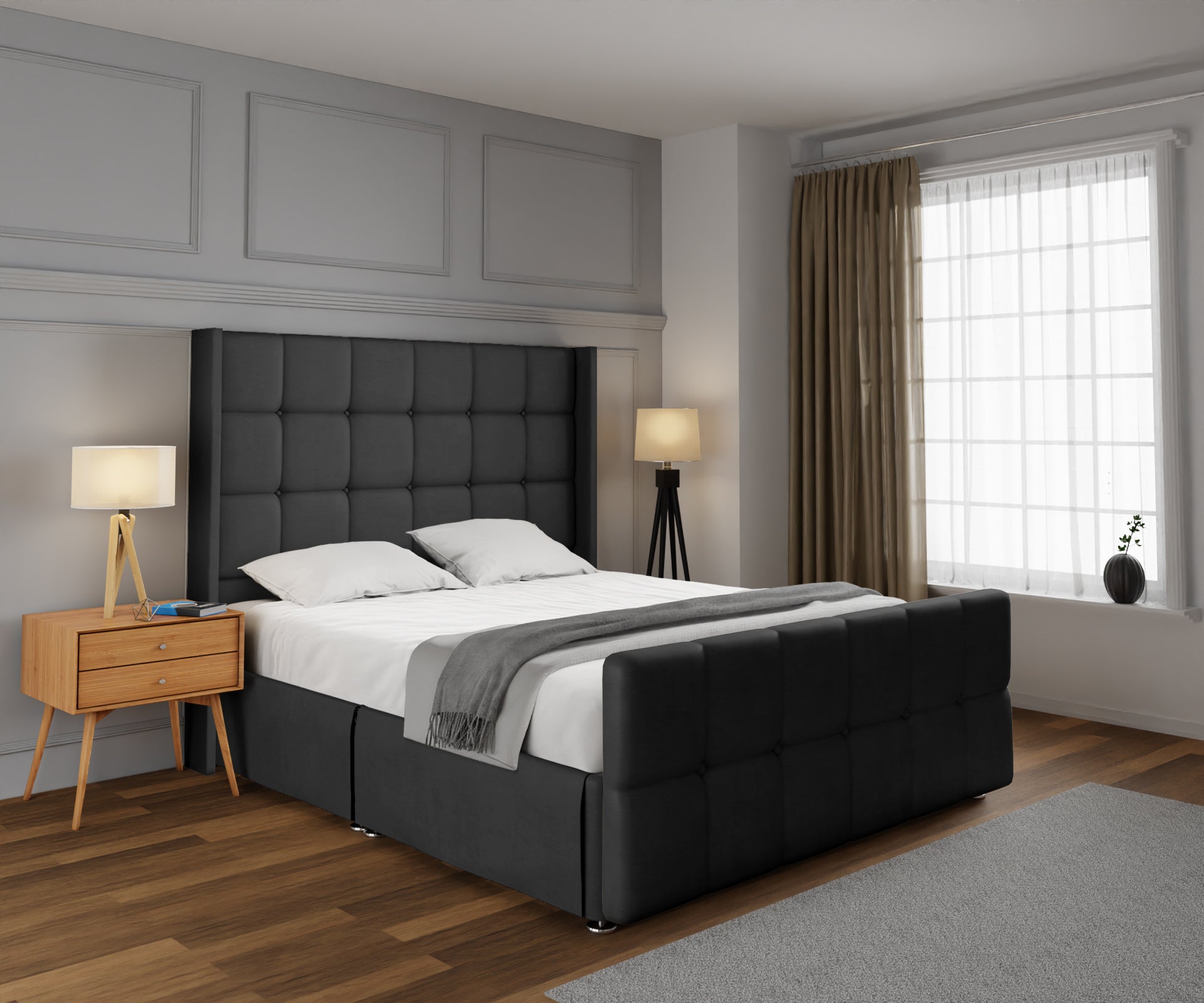 Mayfair Open Storage Divan Bed Set With Footboard