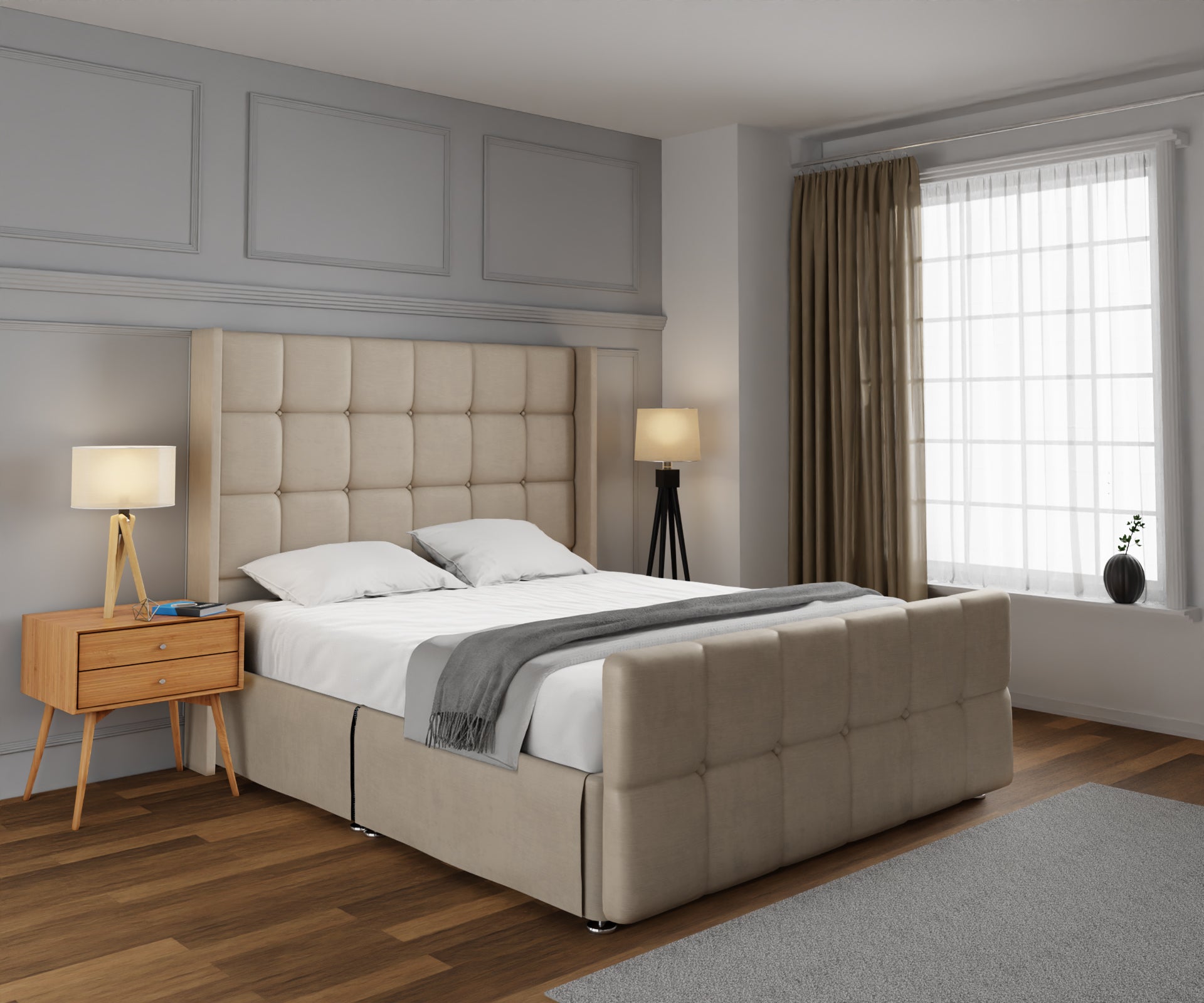 Mayfair Open Storage Divan Bed Set With Footboard