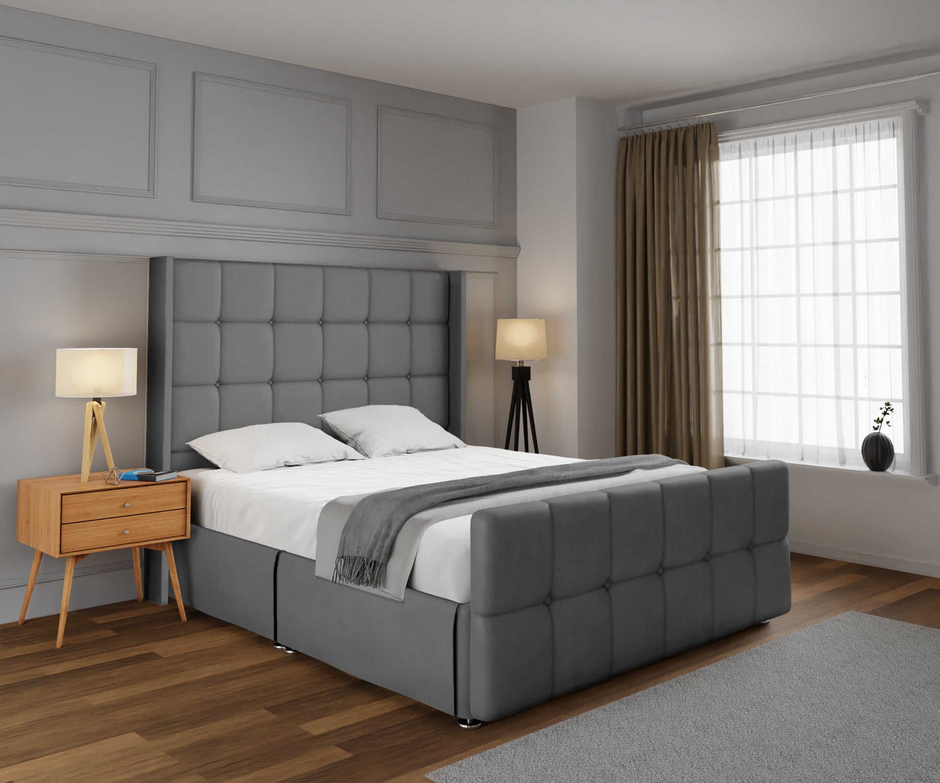 Mayfair Open Storage Divan Bed Set With Footboard
