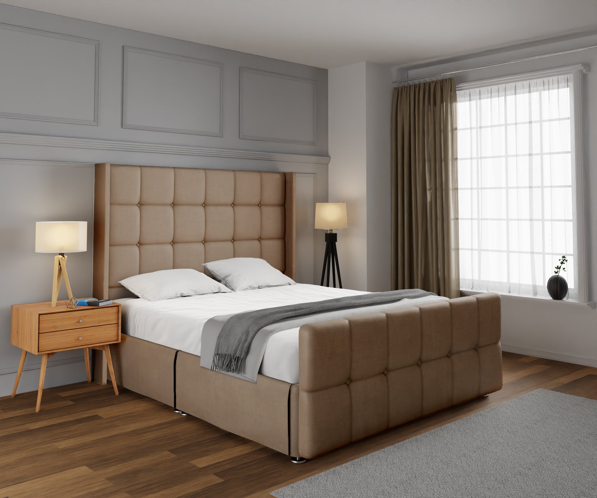Mayfair Open Storage Divan Bed Set With Footboard