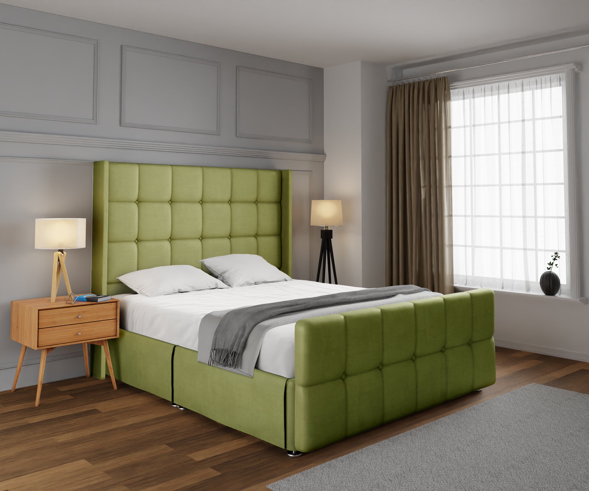 Mayfair Open Storage Divan Bed Set With Footboard