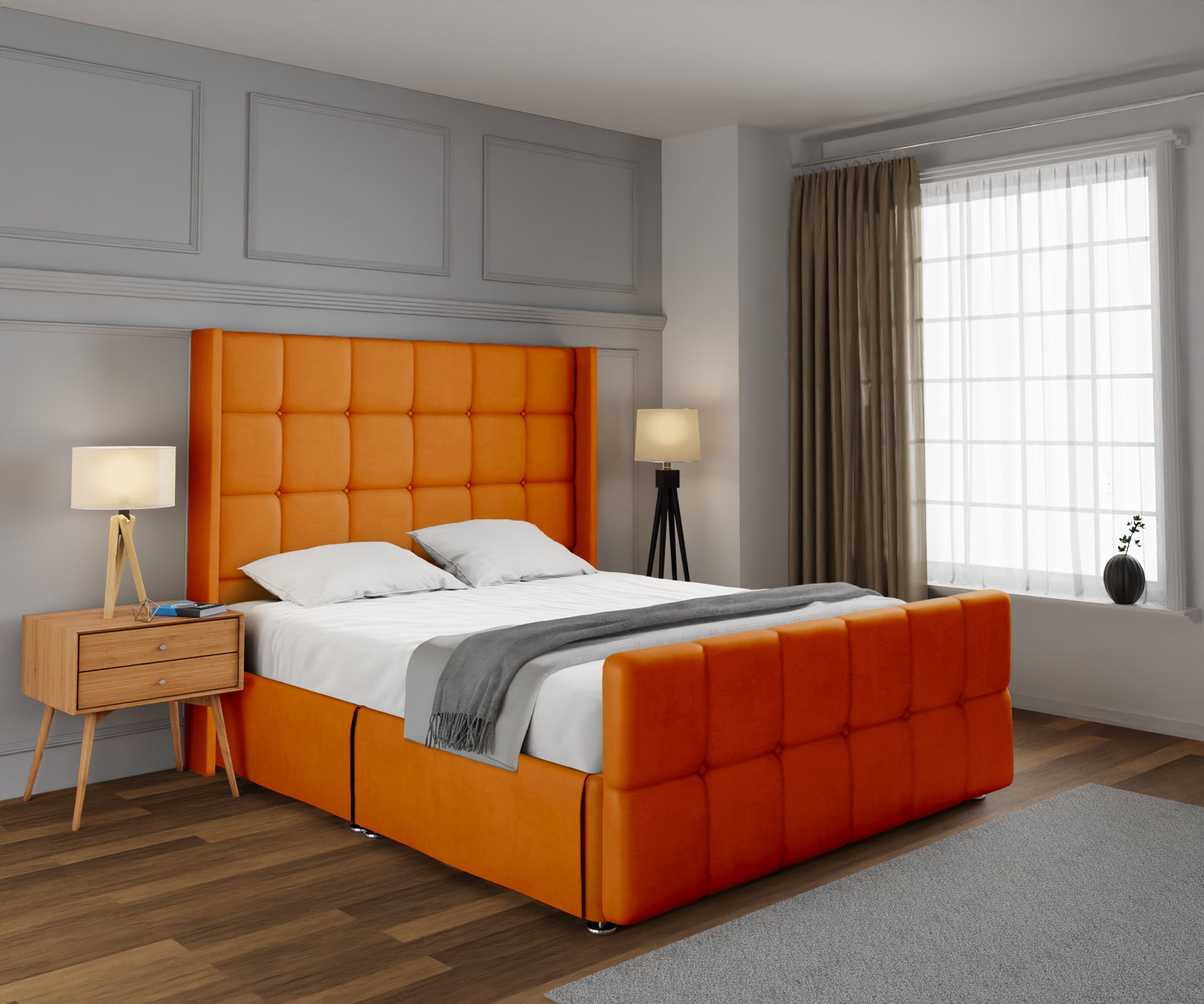 Mayfair Open Storage Divan Bed Set With Footboard