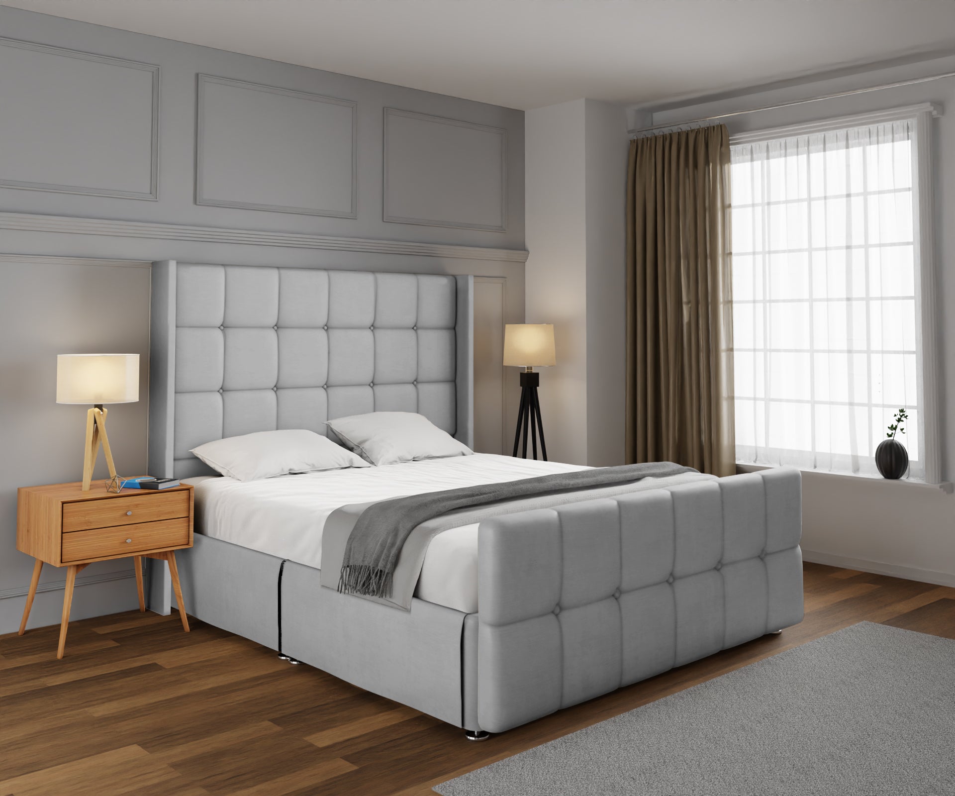 Mayfair Open Storage Divan Bed Set With Footboard