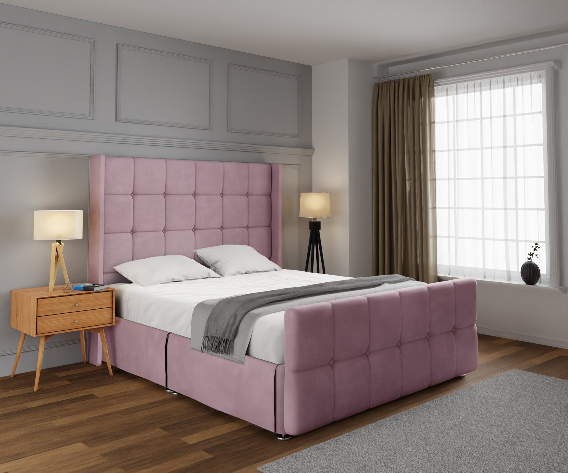 Mayfair Open Storage Divan Bed Set With Footboard