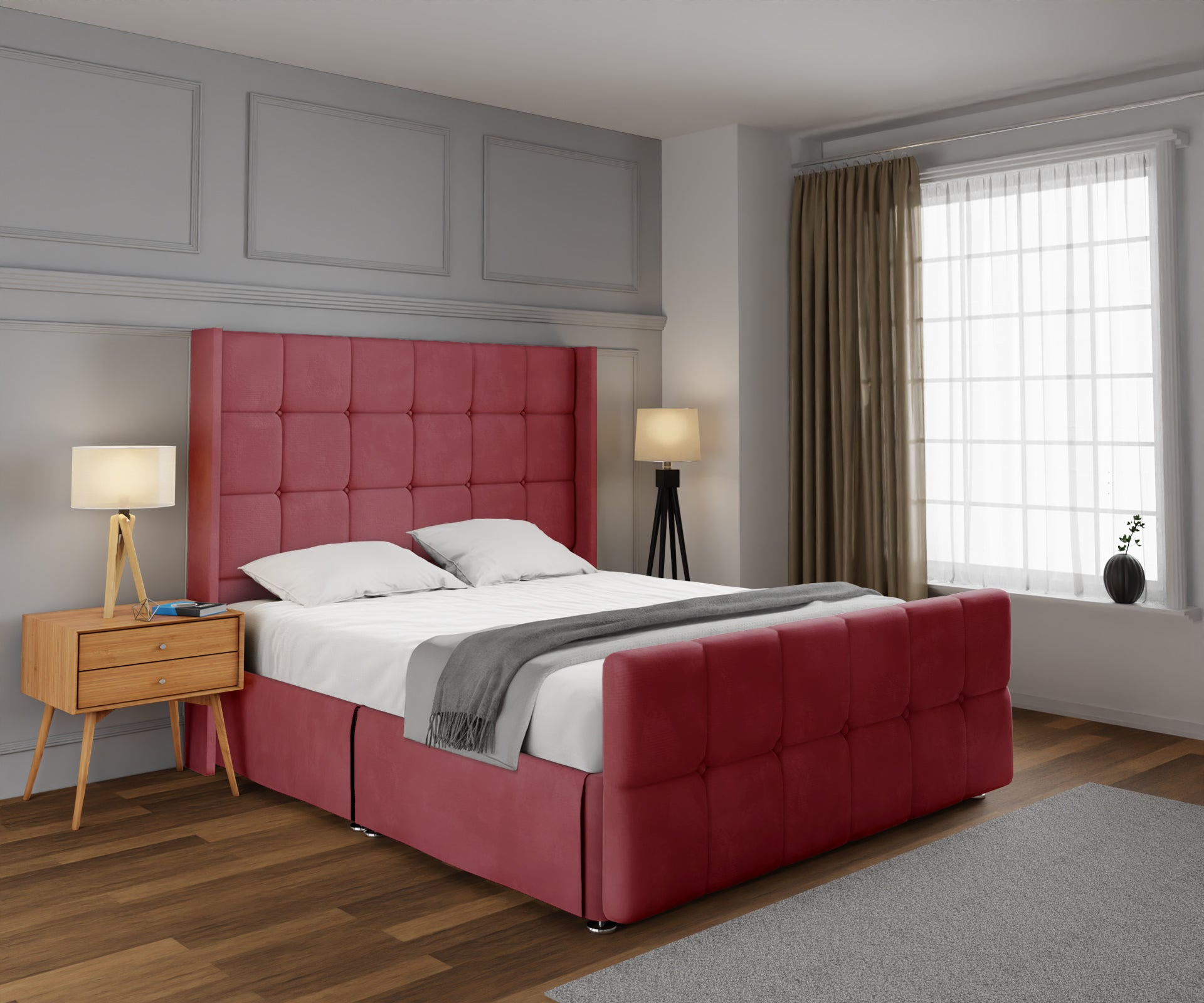 Mayfair Open Storage Divan Bed Set With Footboard