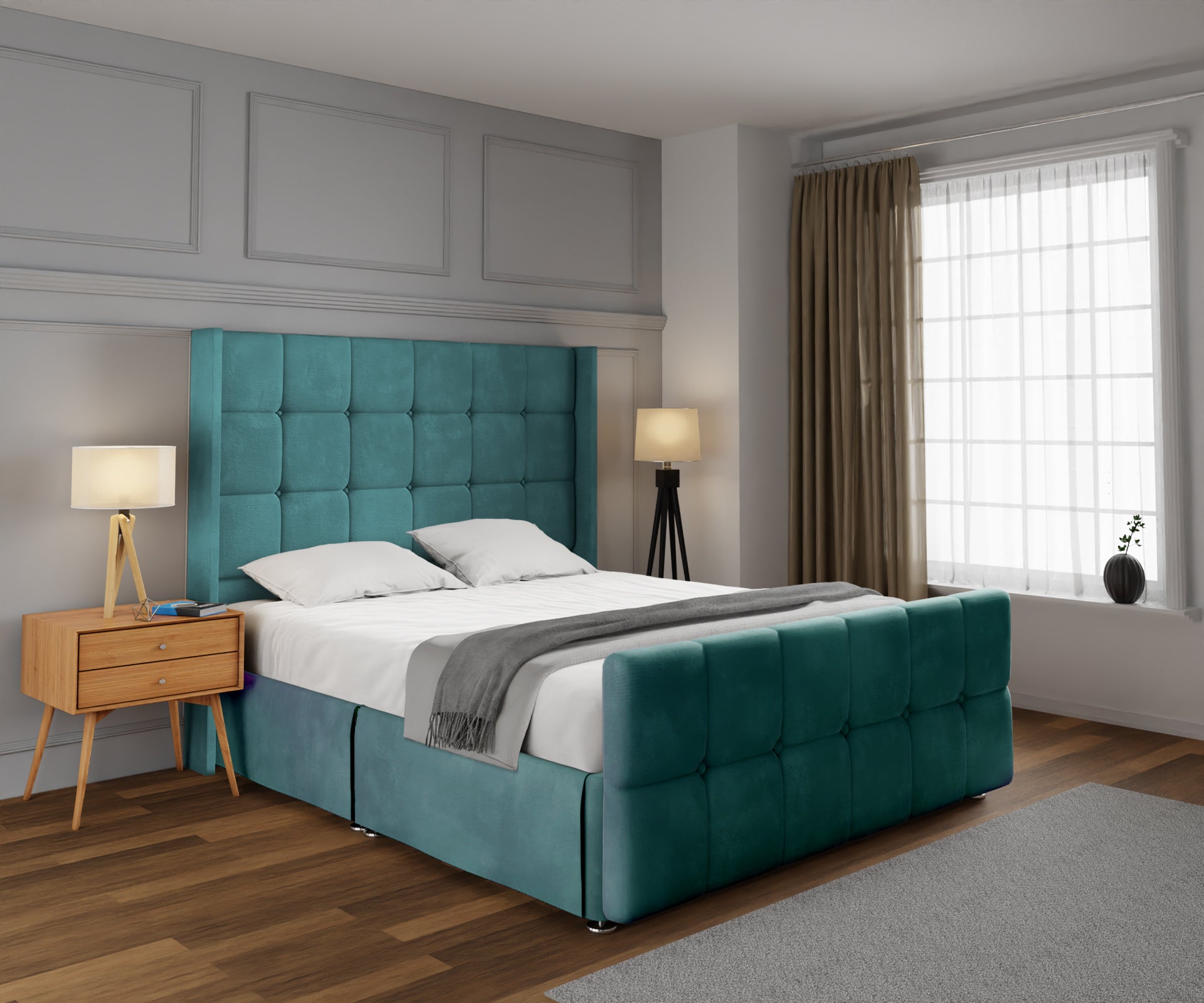 Mayfair Open Storage Divan Bed Set With Footboard