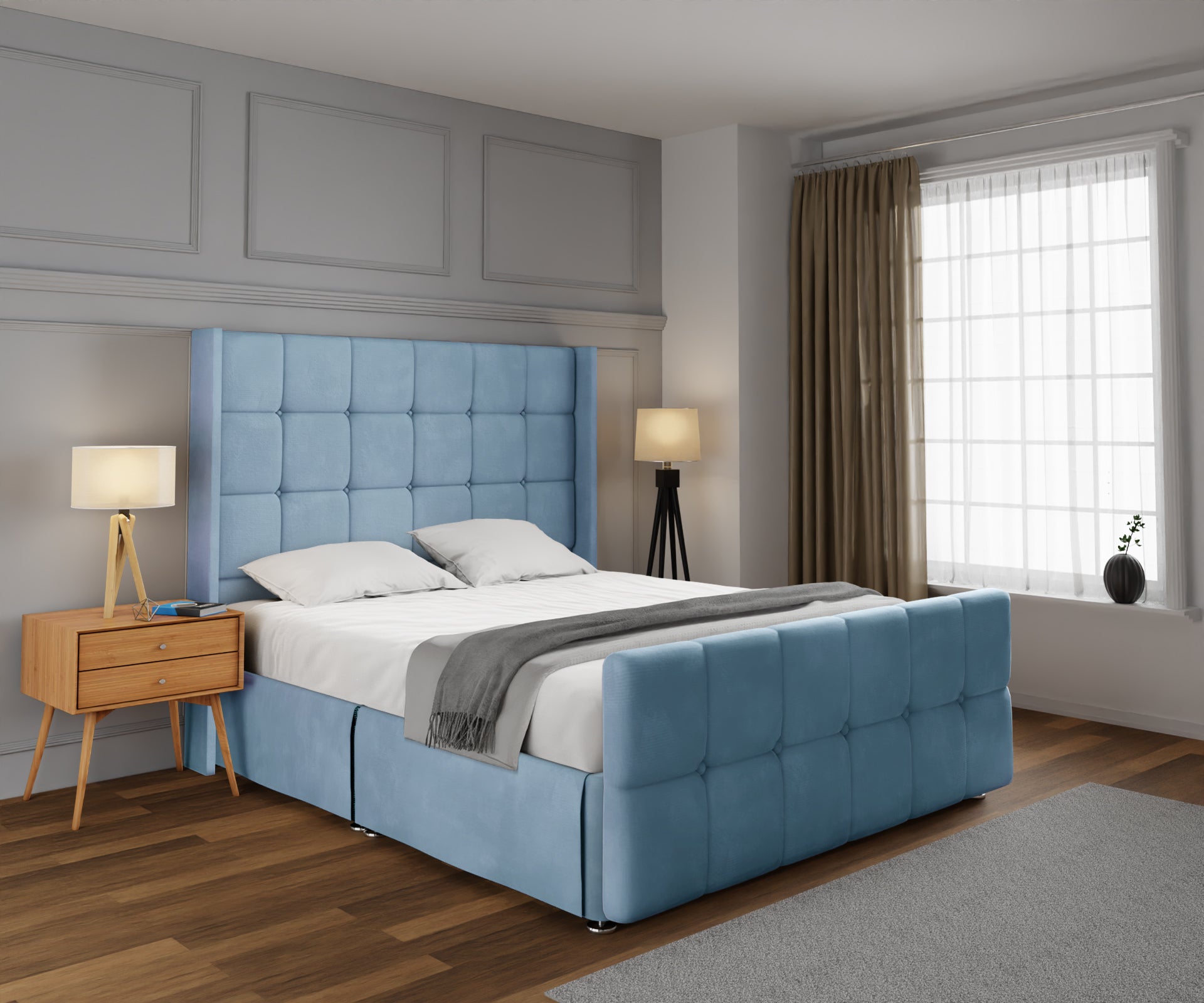 Mayfair Open Storage Divan Bed Set With Footboard