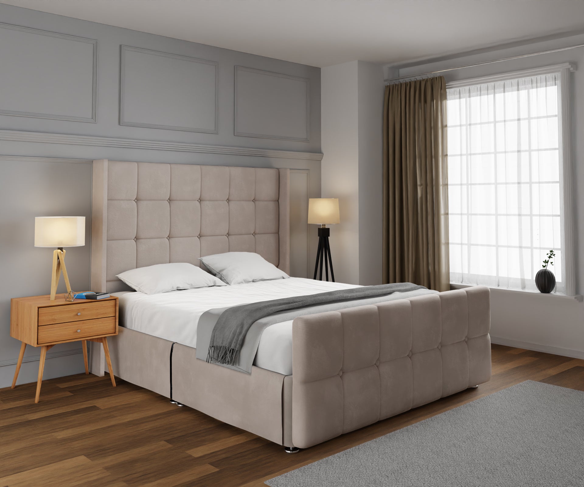 Mayfair Open Storage Divan Bed Set With Footboard