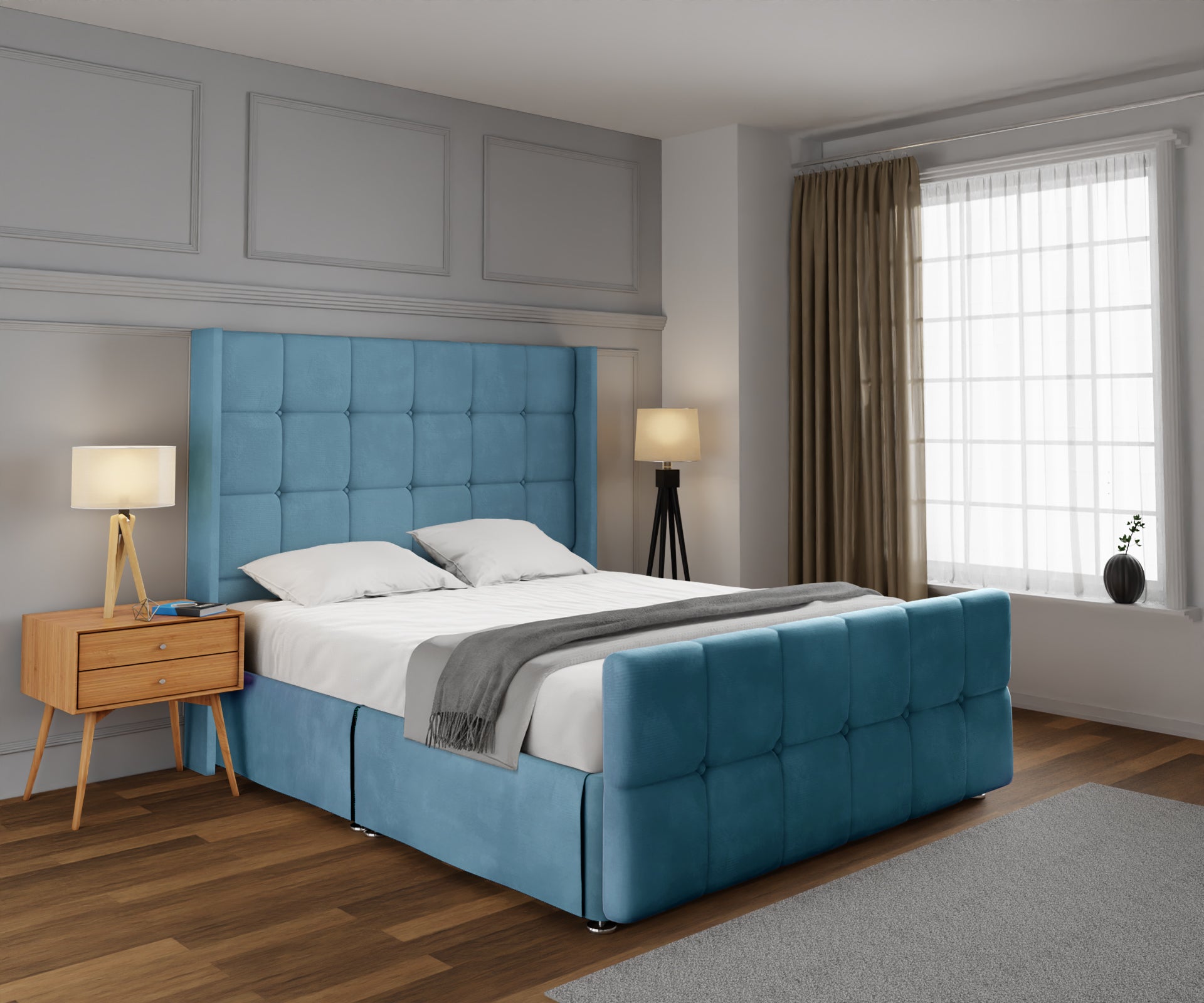 Mayfair Open Storage Divan Bed Set With Footboard