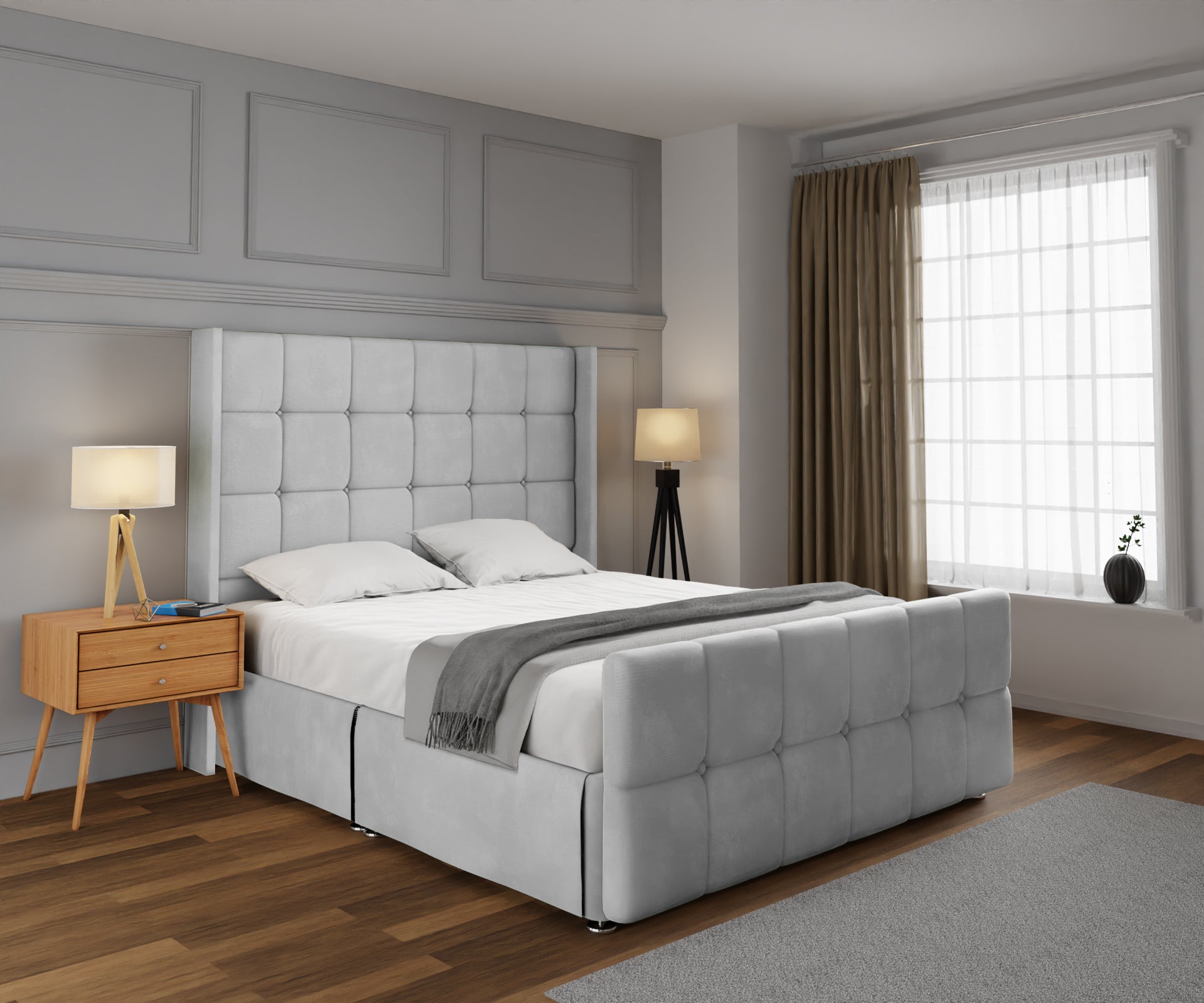 Mayfair Open Storage Divan Bed Set With Footboard