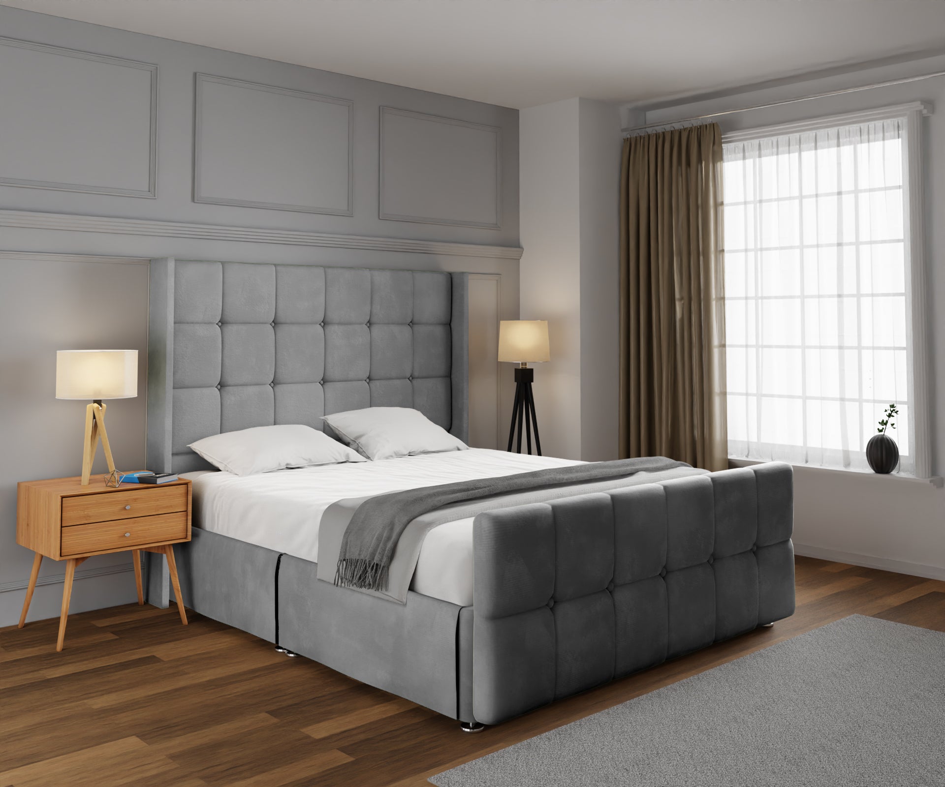 Mayfair Open Storage Divan Bed Set With Footboard
