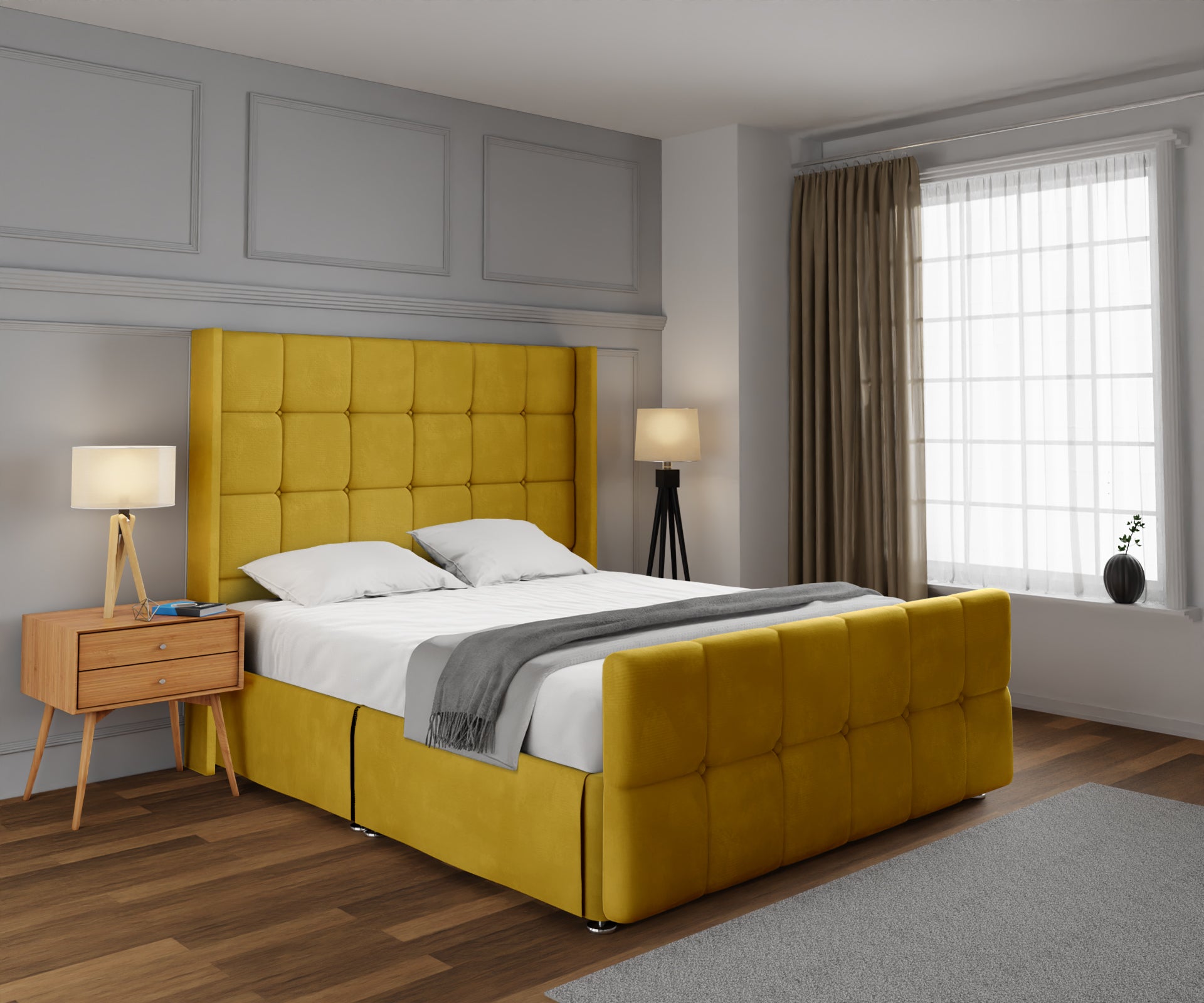 Mayfair Open Storage Divan Bed Set With Footboard