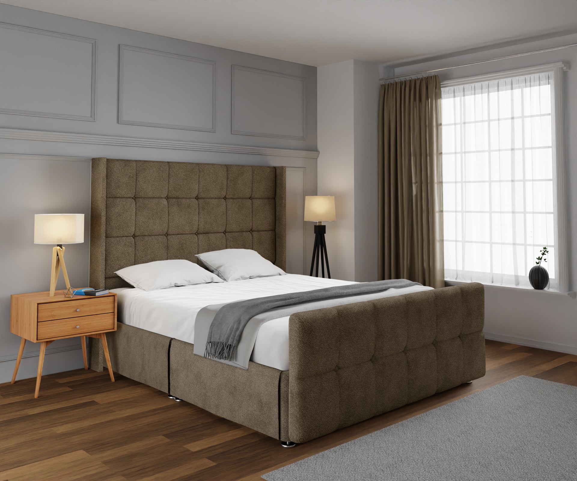 Mayfair Open Storage Divan Bed Set With Footboard