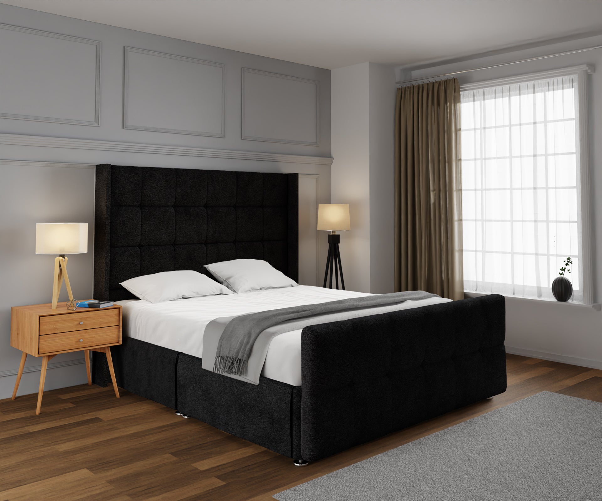 Mayfair Open Storage Divan Bed Set With Footboard