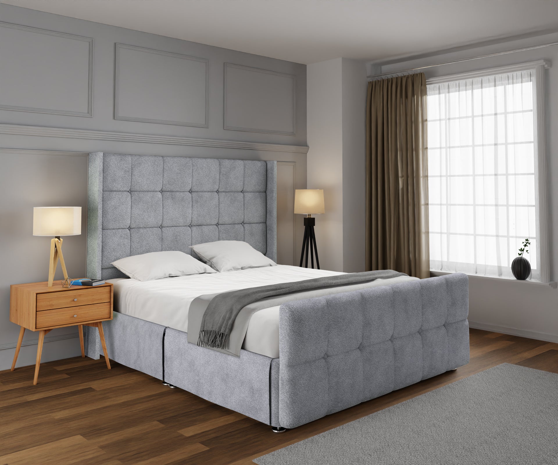 Mayfair Open Storage Divan Bed Set With Footboard
