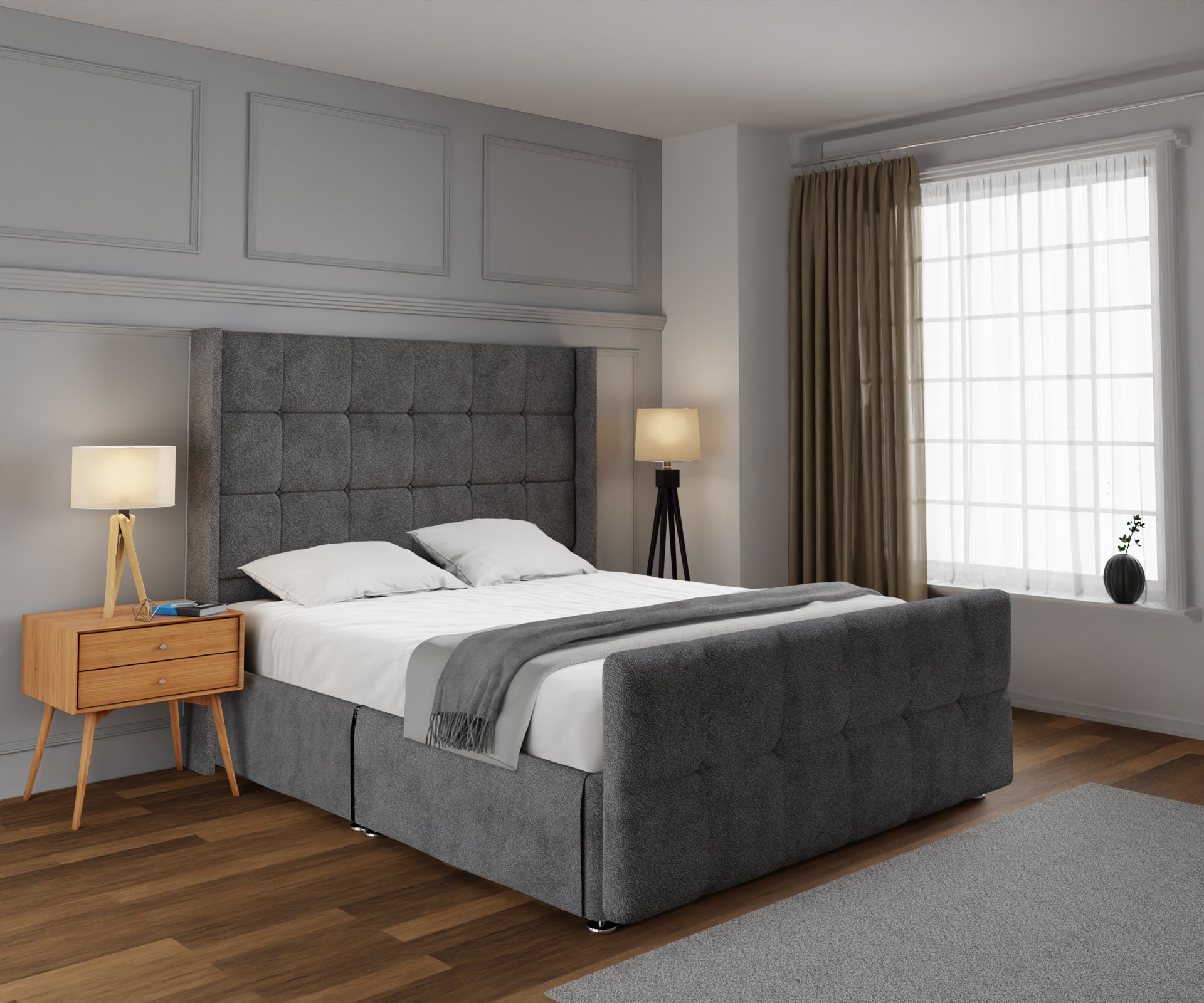 Mayfair Open Storage Divan Bed Set With Footboard