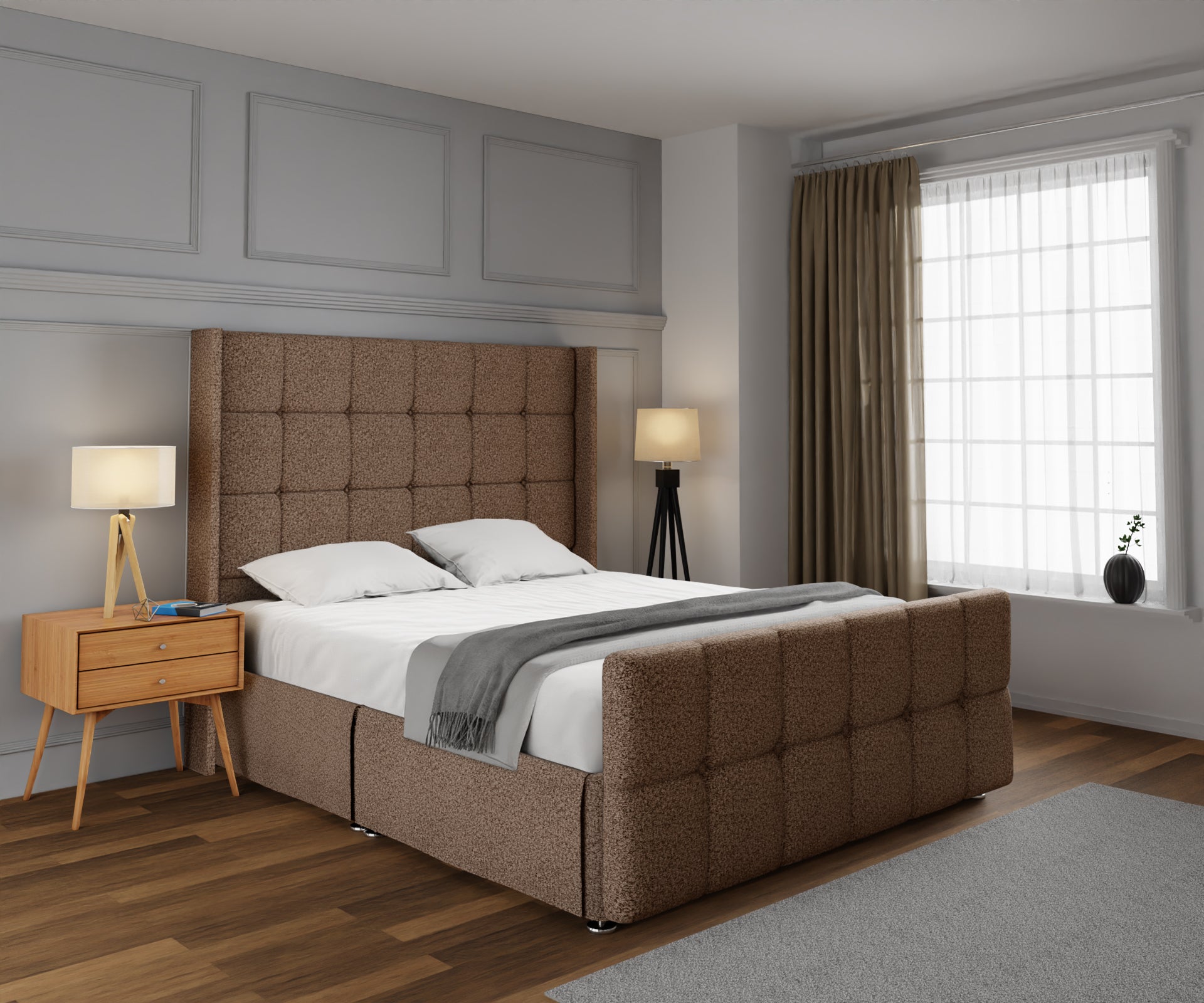 Mayfair Open Storage Divan Bed Set With Footboard