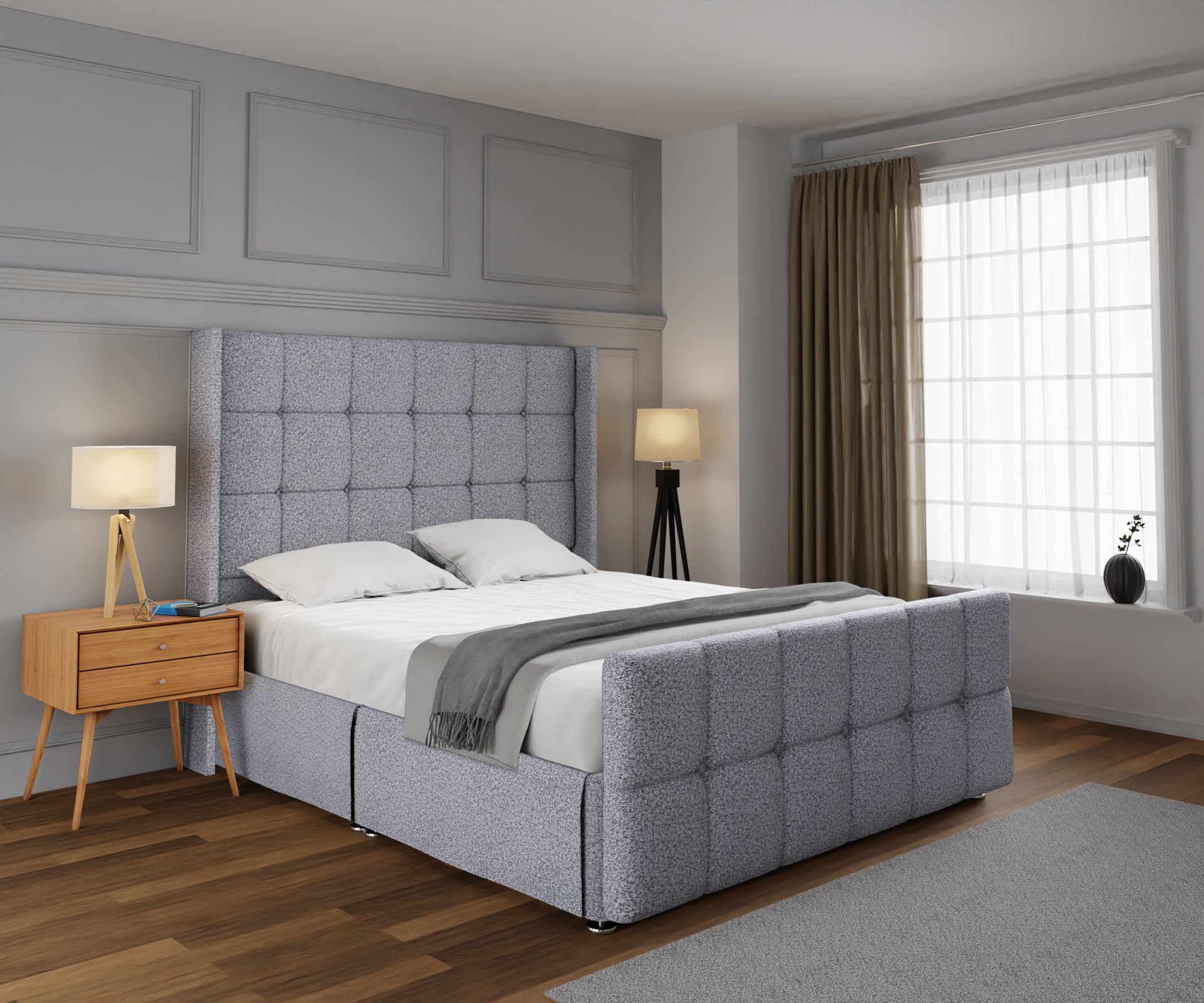 Mayfair Open Storage Divan Bed Set With Footboard