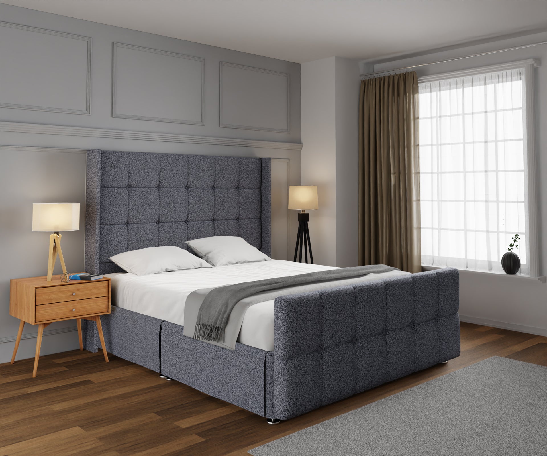 Mayfair Open Storage Divan Bed Set With Footboard