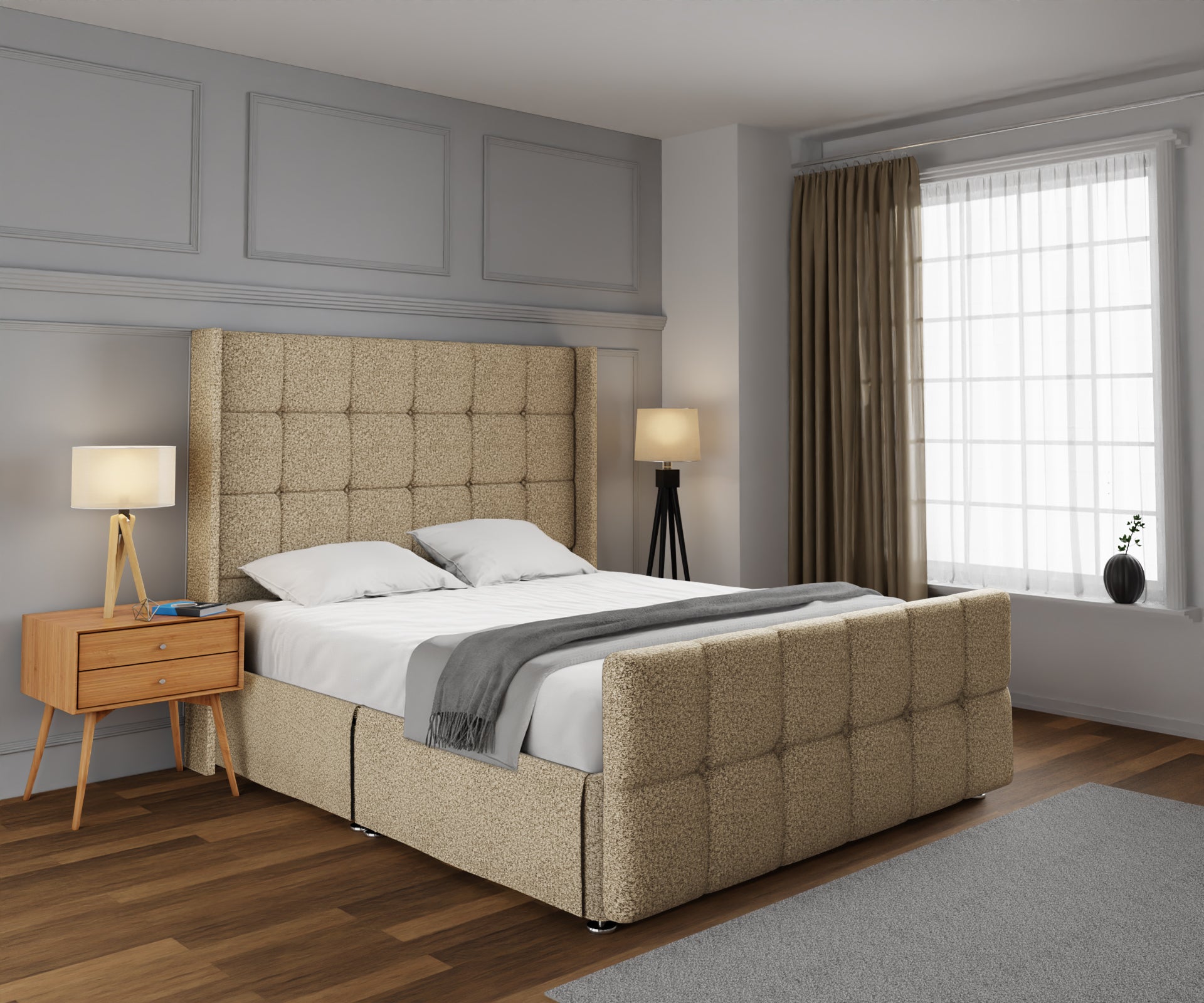 Mayfair Open Storage Divan Bed Set With Footboard