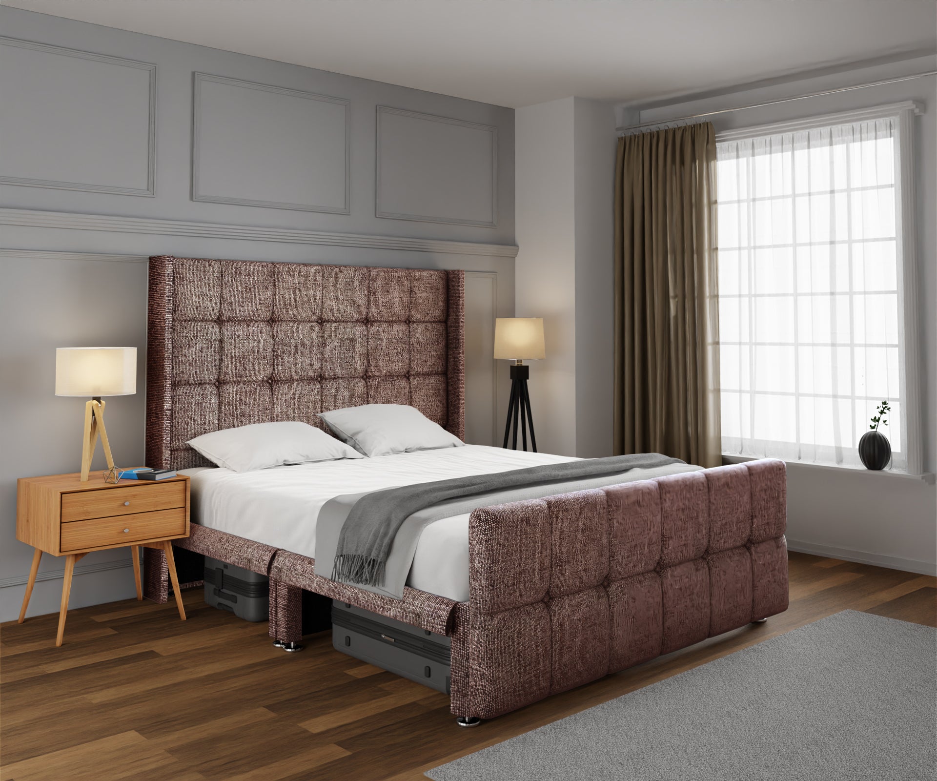 Mayfair Open Storage Divan Bed Set With Footboard