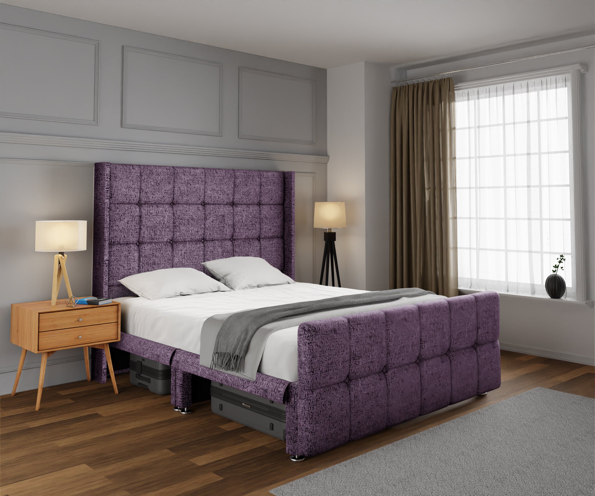 Mayfair Open Storage Divan Bed Set With Footboard