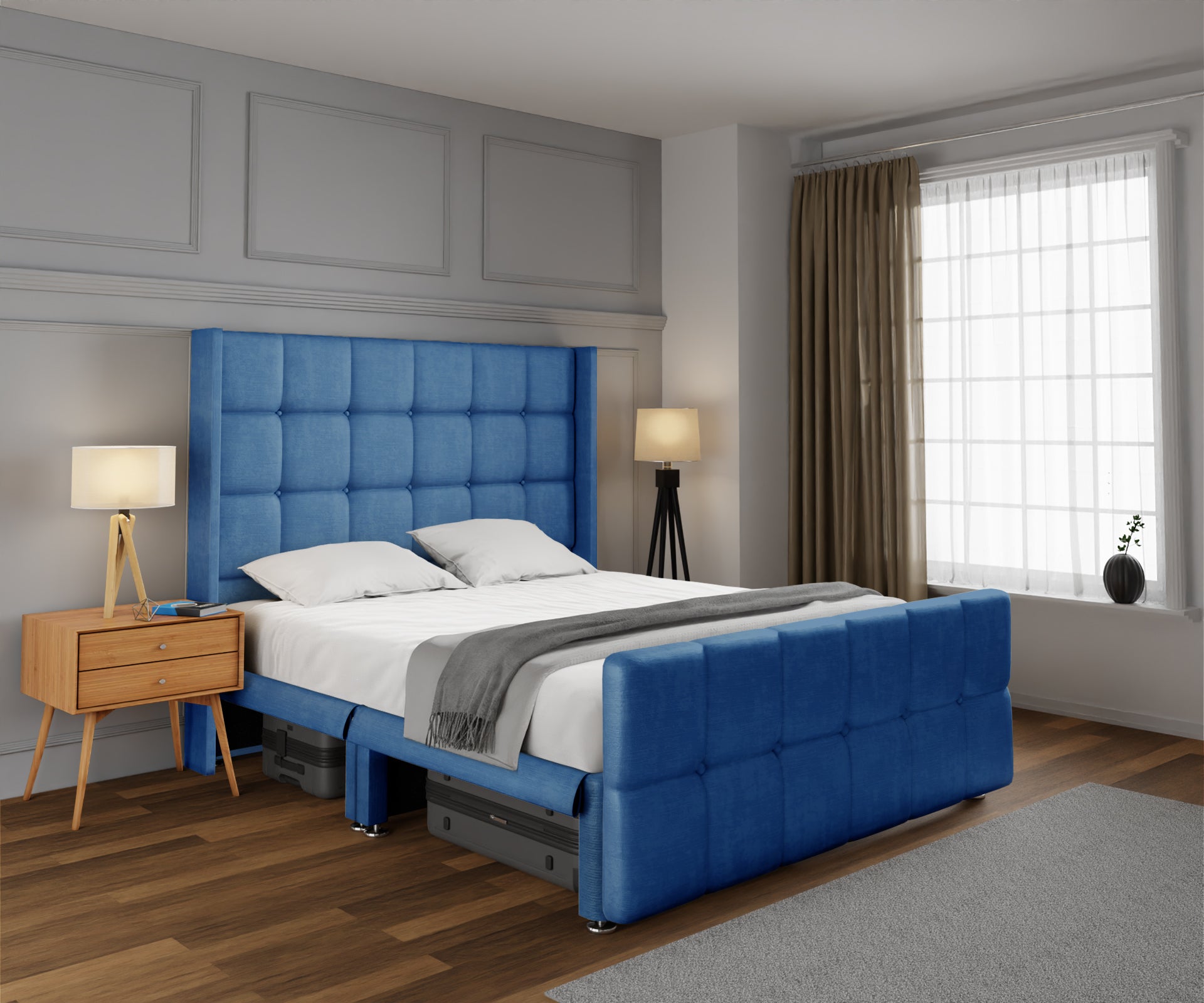 Mayfair Open Storage Divan Bed Set With Footboard