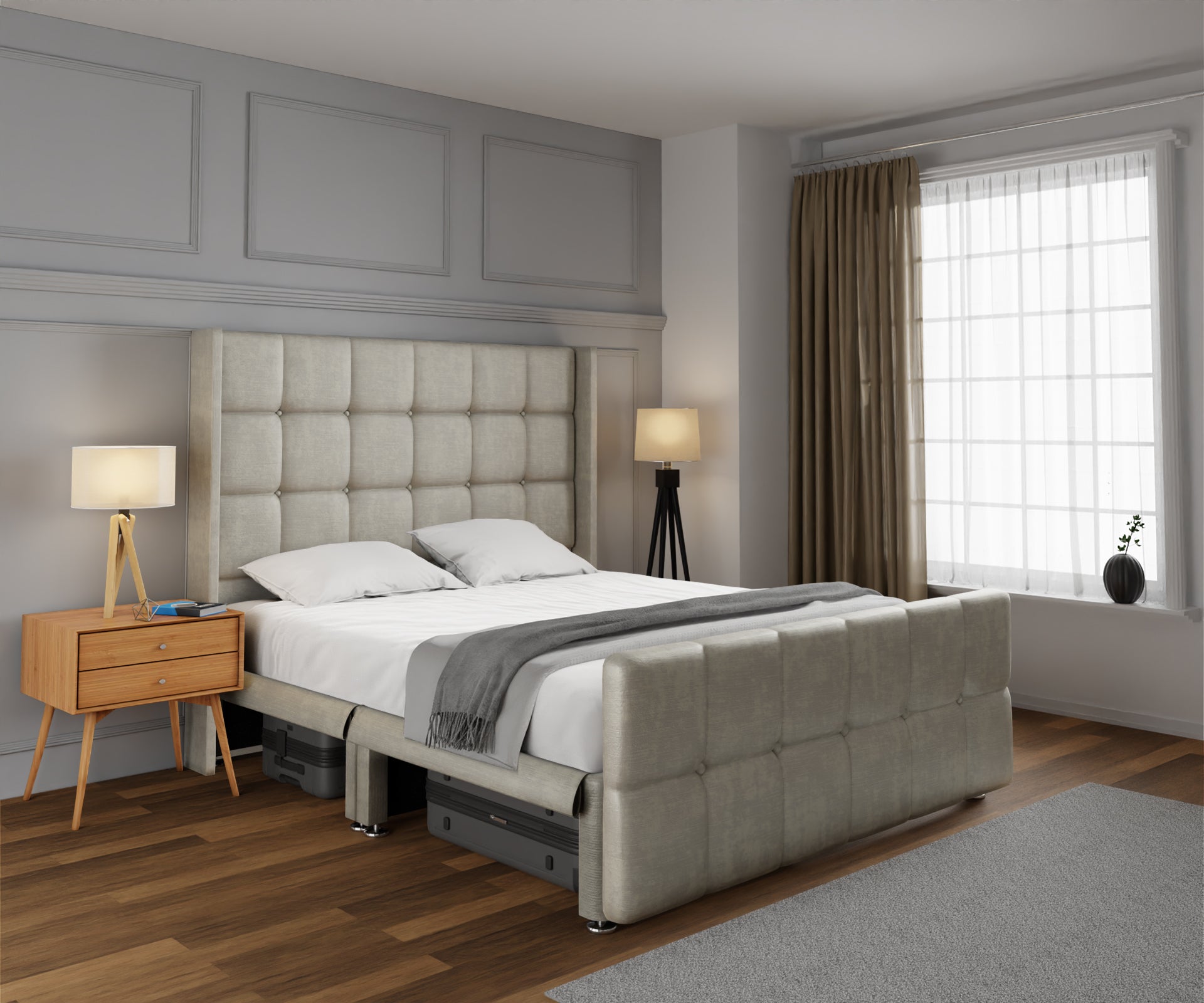 Mayfair Open Storage Divan Bed Set With Footboard