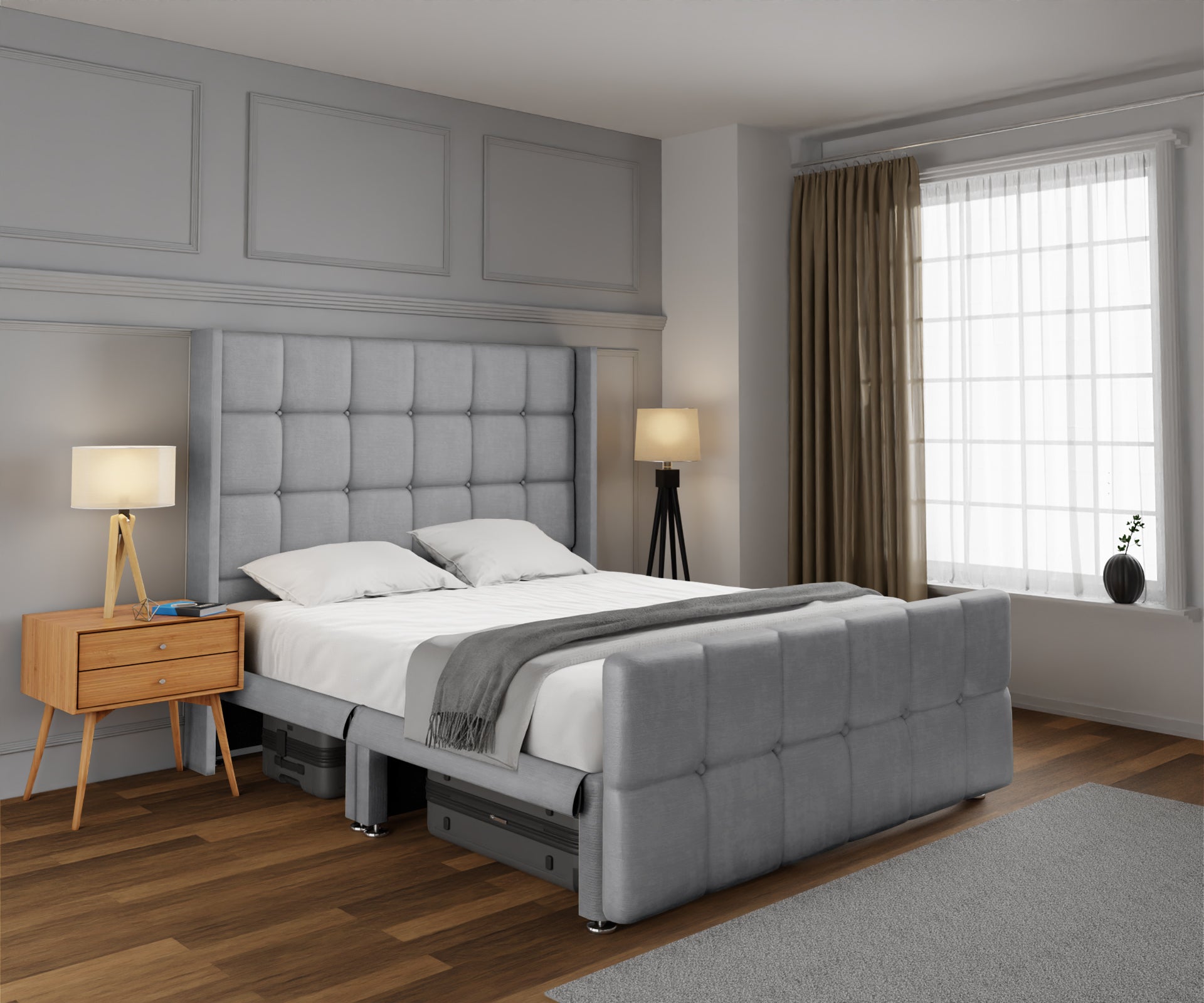 Mayfair Open Storage Divan Bed Set With Footboard